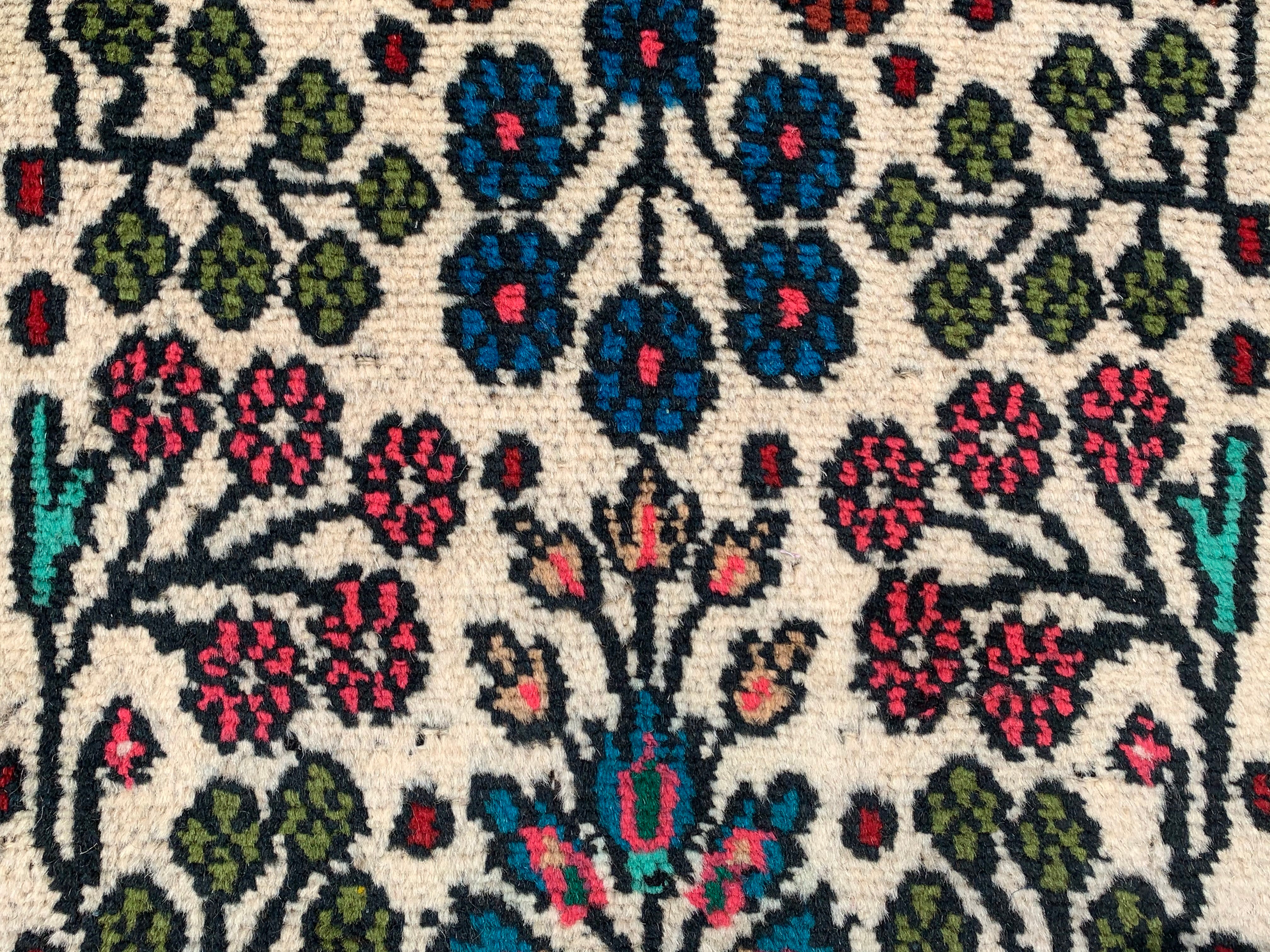 2.1' x 1.9' Ft. Authentic Persian Hamadan Hand Knotted Small Wool Area Rug BR196