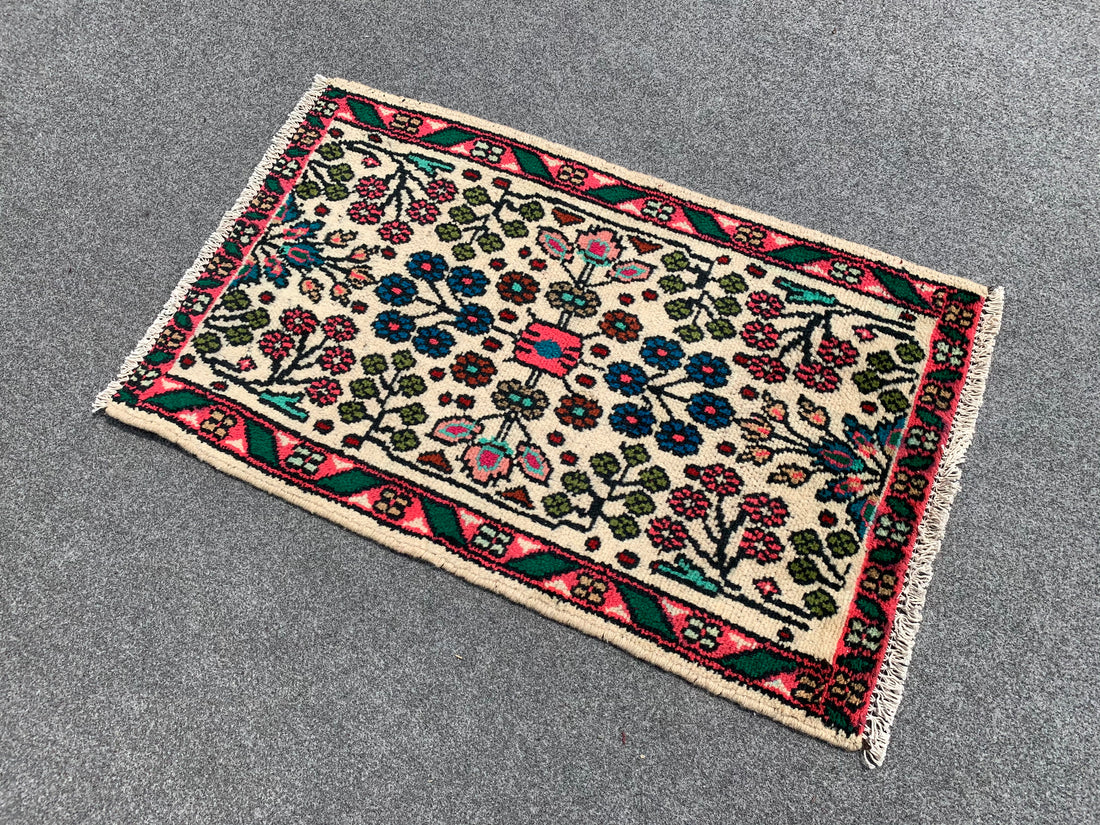 2.1' x 1.9' Ft. Authentic Persian Hamadan Hand Knotted Small Wool Area Rug BR196