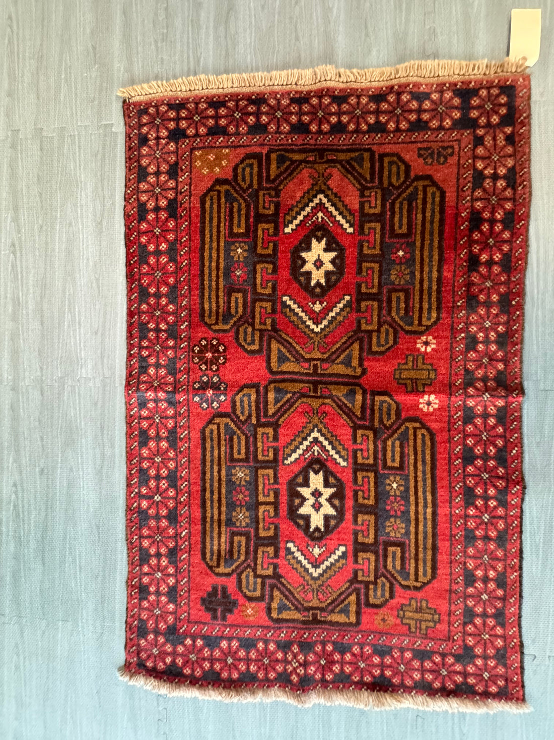 4.7' 2.1' Authentic Hand Knotted Afghan Adras Khan Balouch Wool Area Rug BR0258