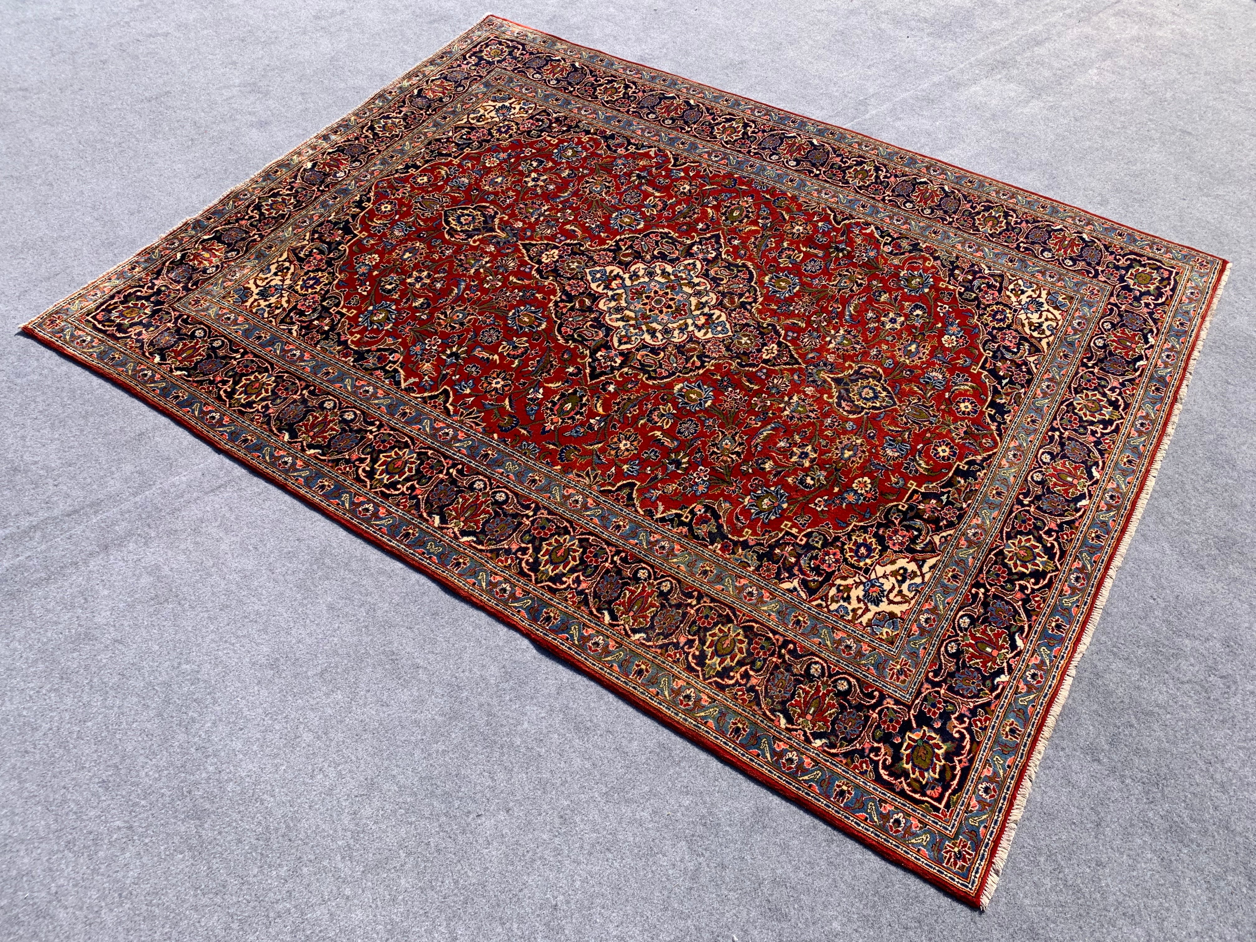 10' x 8' Authentic Persian Kashan Hand Knotted Finest Wool Large Area Rug - BR268