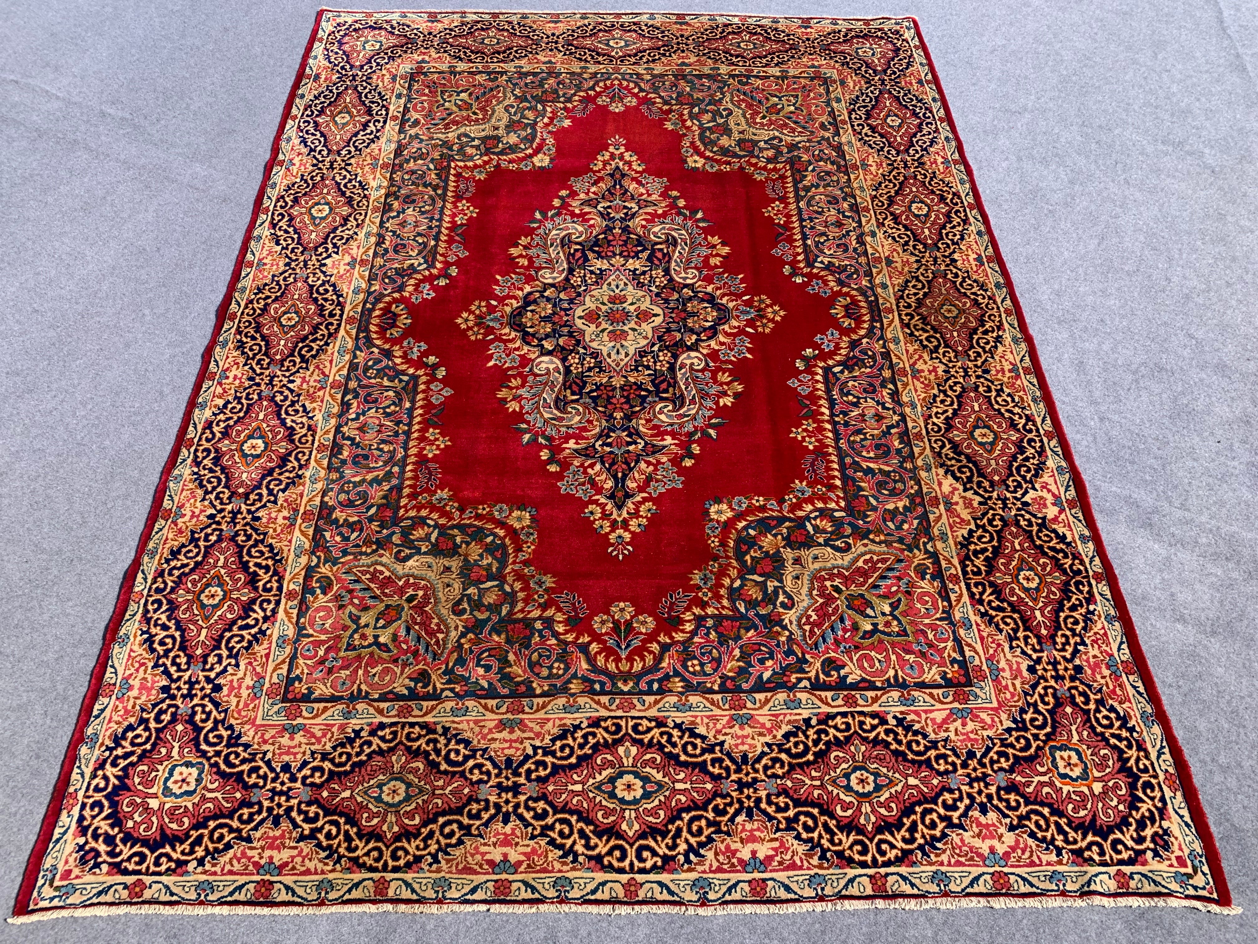 11.3' x 8.2' Ft. Authentic Persian Karastan Kirman Hand Knotted Finest Wool Large Area Rug BR271