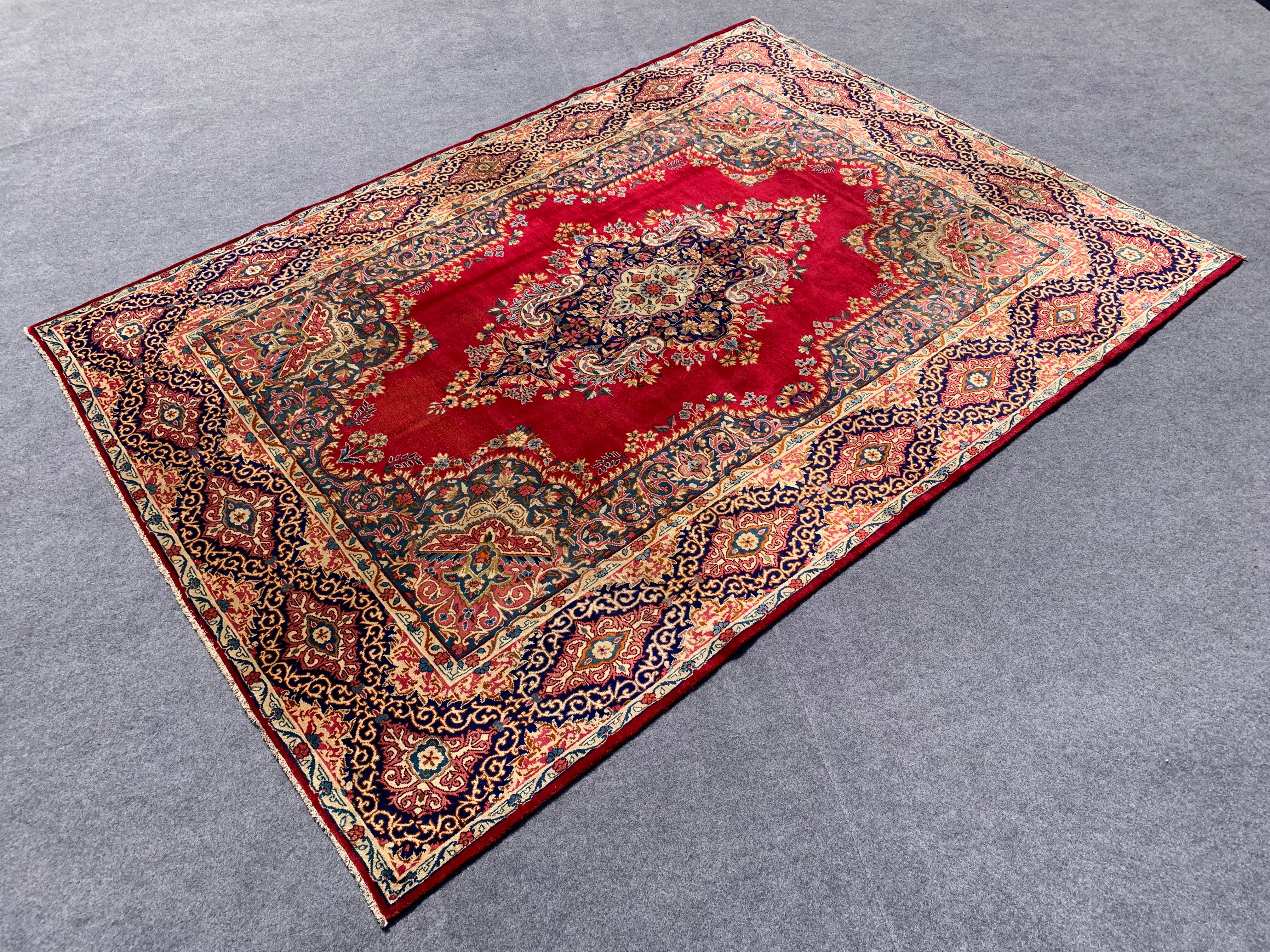 11.3' x 8.2' Ft. Authentic Persian Karastan Kirman Hand Knotted Finest Wool Large Area Rug BR271