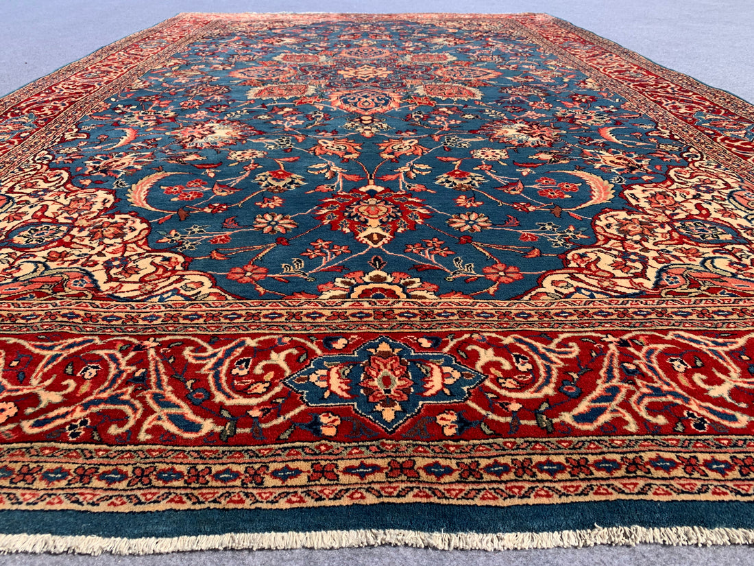 11' x 7' Authentic Indian Kashmir Qum Hand Knotted Finest Wool Area Rug BR278