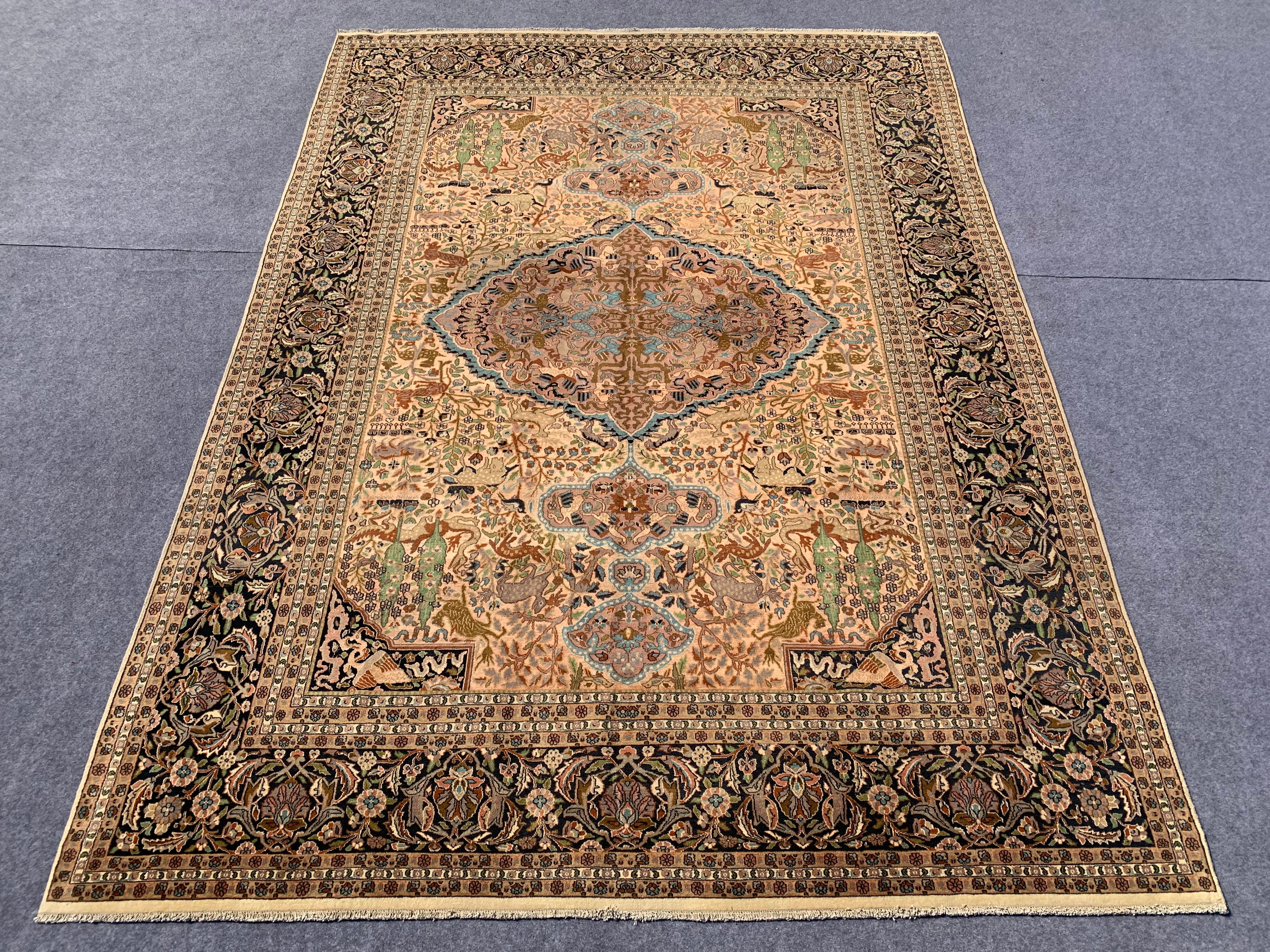 10' x 7' Ft. Authentic Vintage Persian Kashan Hand Knotted Finest Wool Area Rug BR280