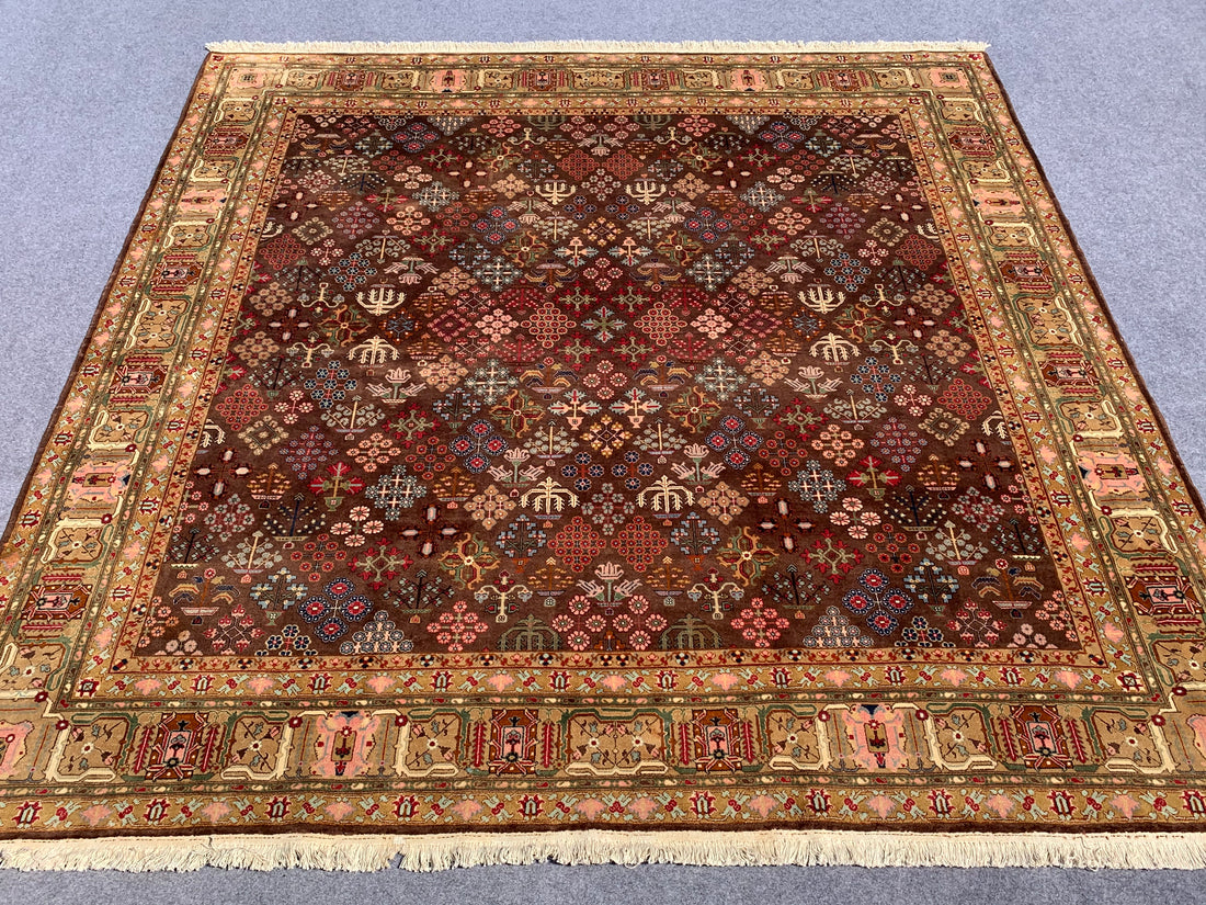 9.2' x 9.1' Ft. Spectacular Authentic Vintage Azerbaijan Hand Knotted Fine Wool Large Area Rug BR281