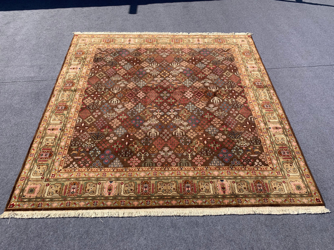 9.2' x 9.1' Ft. Spectacular Authentic Vintage Azerbaijan Hand Knotted Fine Wool Large Area Rug BR281