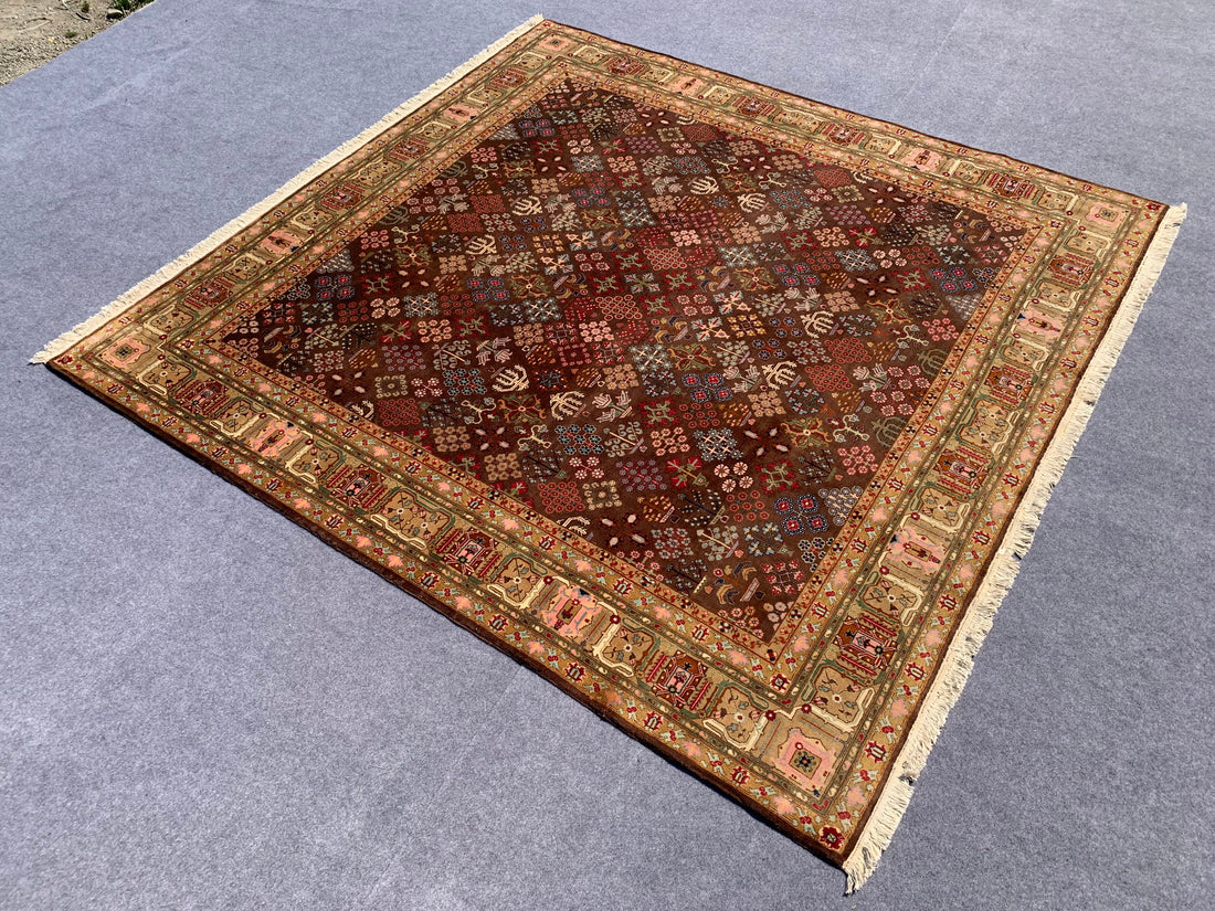 9.2' x 9.1' Ft. Spectacular Authentic Vintage Azerbaijan Hand Knotted Fine Wool Large Area Rug BR281