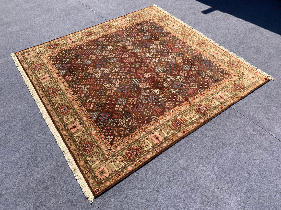 9.2' x 9.1' Ft. Spectacular Authentic Vintage Azerbaijan Hand Knotted Fine Wool Large Area Rug BR281