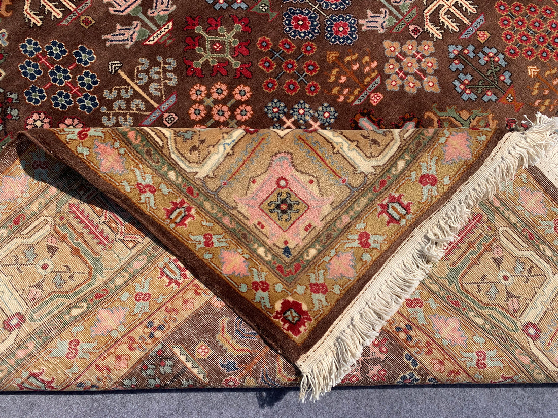 9.2' x 9.1' Ft. Spectacular Authentic Vintage Azerbaijan Hand Knotted Fine Wool Large Area Rug BR281