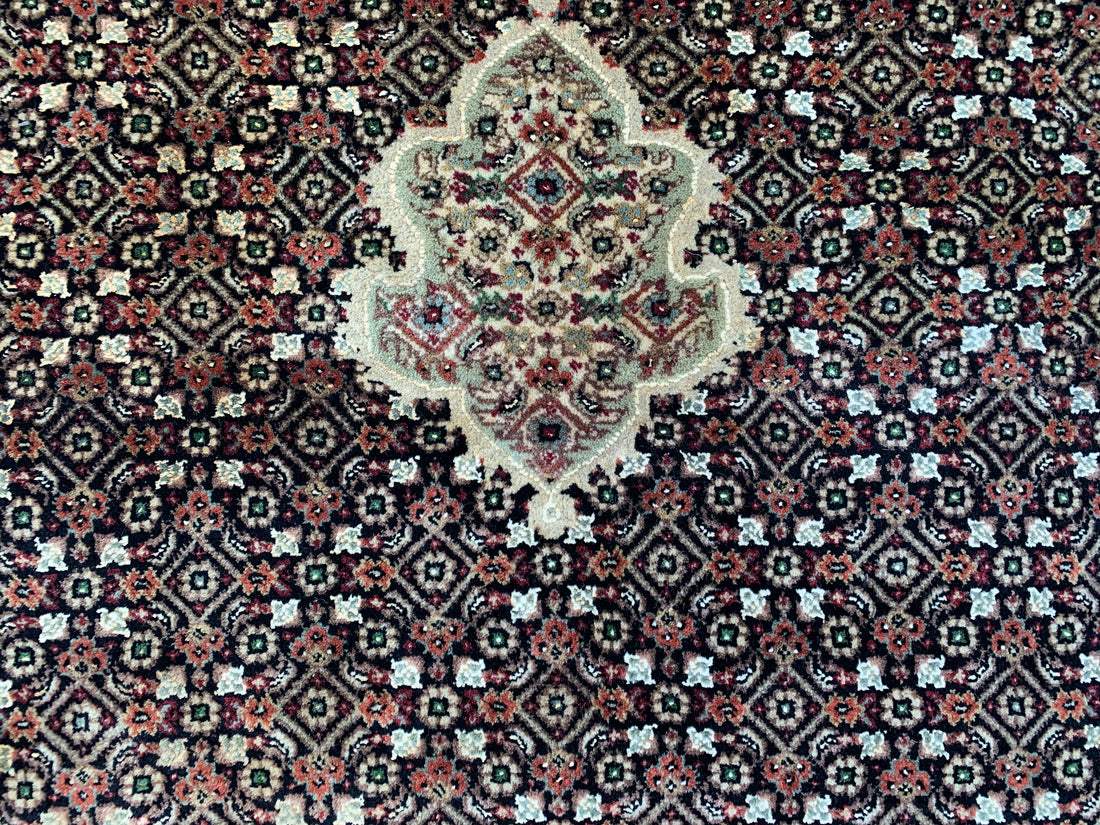 11' x 8' Spectacular Rare Authentic Wool & Silk Vintage Persian Tabriz Mahi Hand Knotted Area Rug - BR304