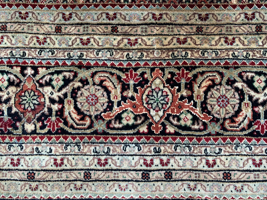 11' x 8' Spectacular Rare Authentic Wool & Silk Vintage Persian Tabriz Mahi Hand Knotted Area Rug - BR304