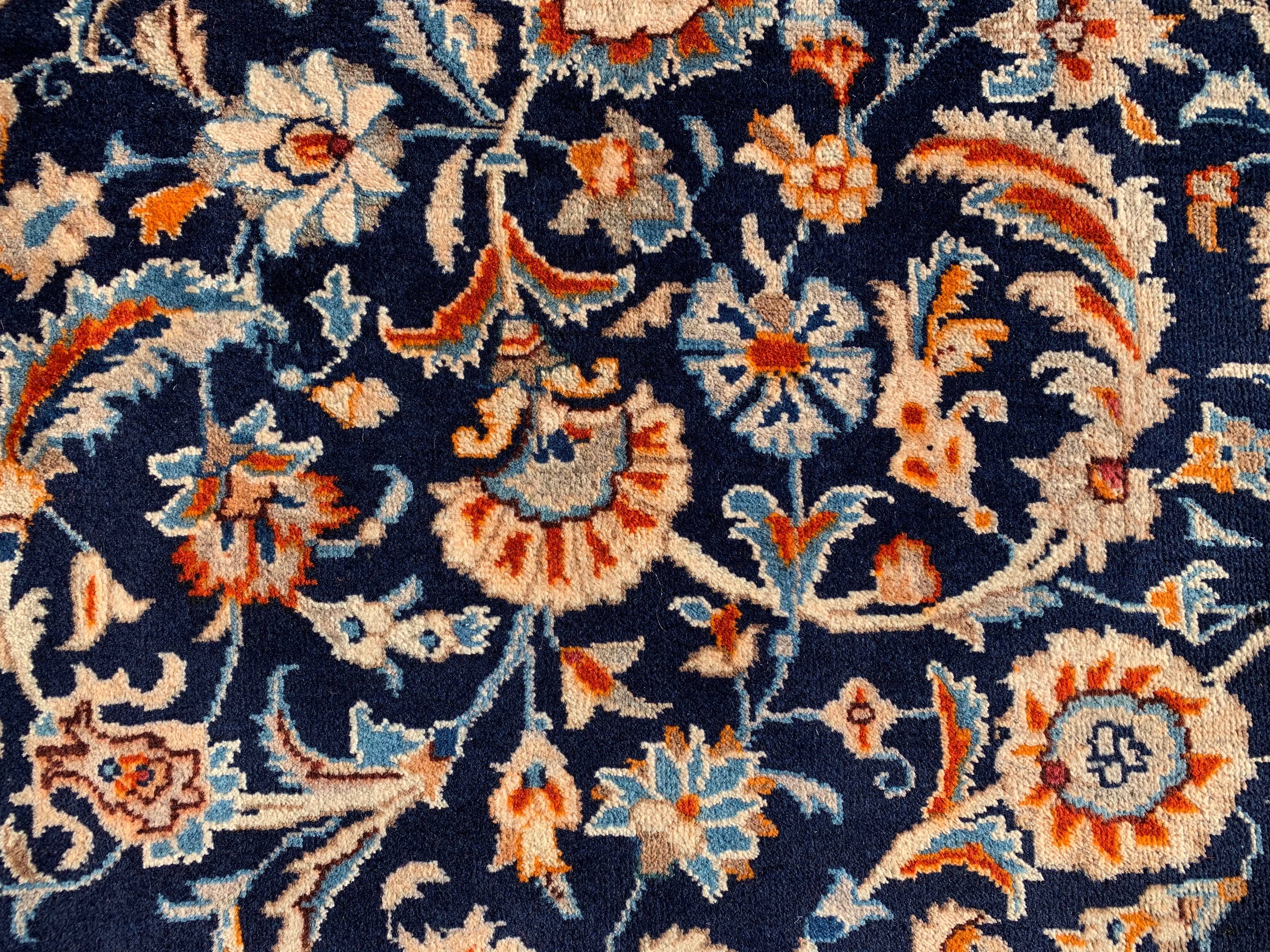 12' x 8' Gorgeous Authentic Persian Black Kashan Hank Knotted Fine Wool Large Area Rug - BR316