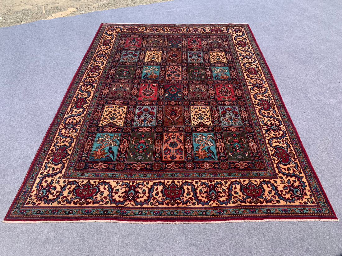 12.7' x 9.4' Authentic Vintage Bakhtiari Hand Knotted Fine Wool Area Rug BR345