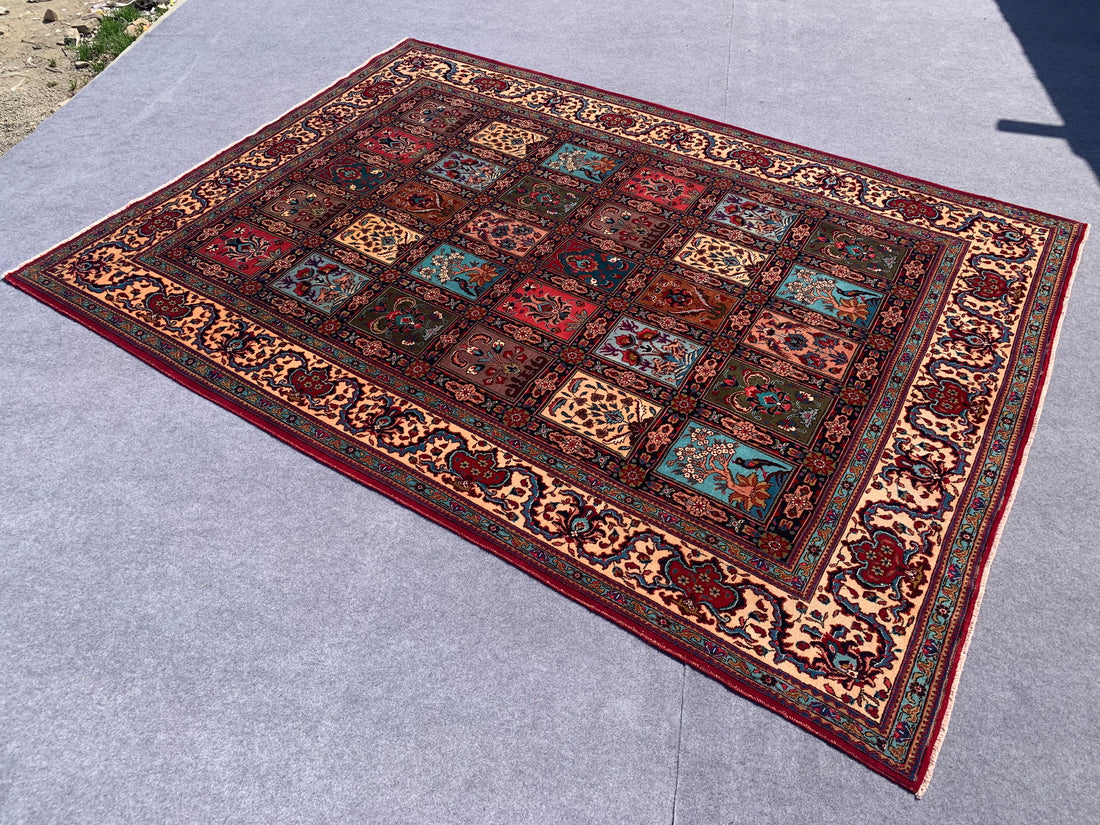 12.7' x 9.4' Authentic Vintage Bakhtiari Hand Knotted Fine Wool Area Rug BR345