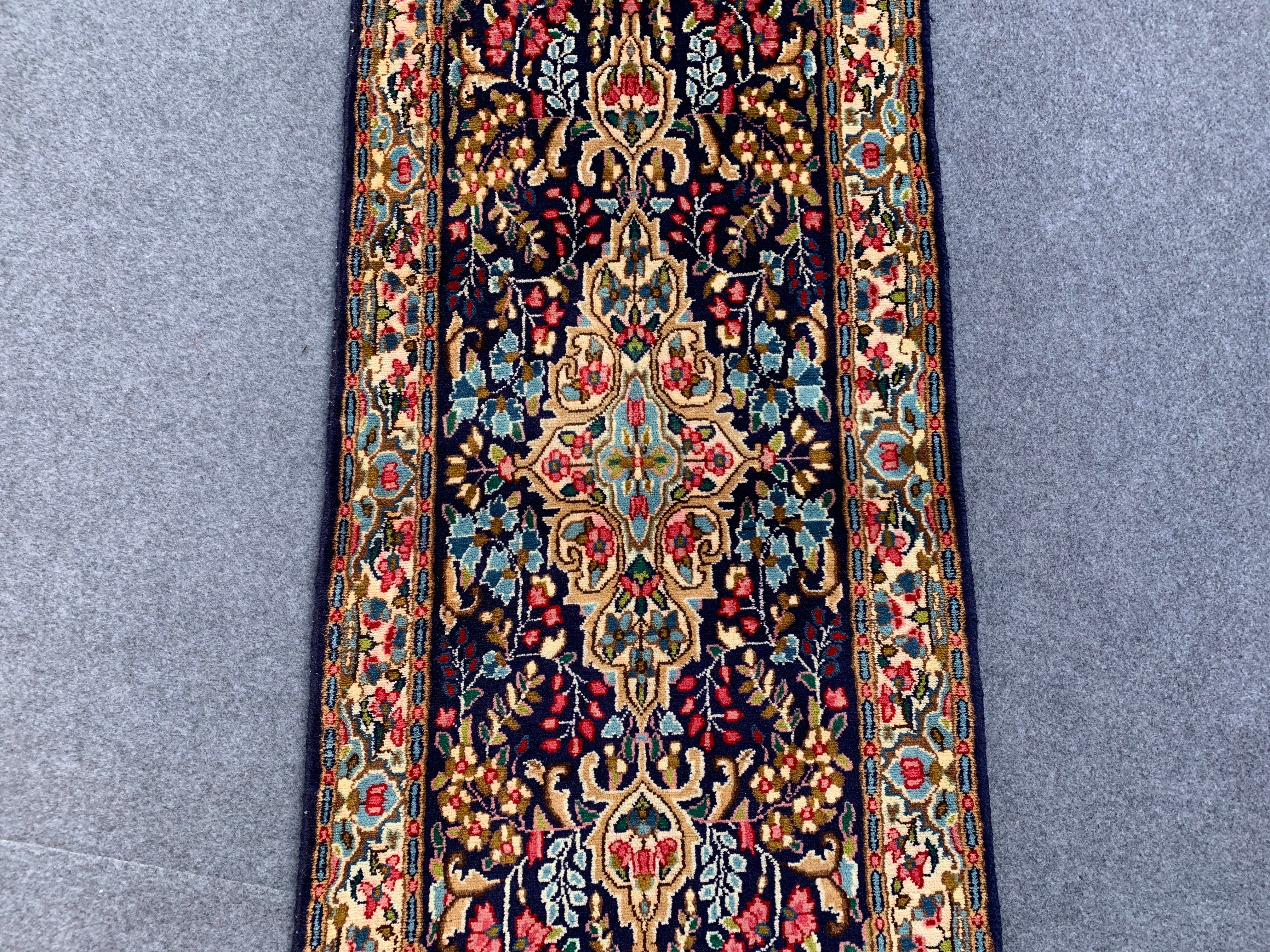 Authentic Vintage Karastan Kirman Hand Knotted Fine Wool Runner / Rug