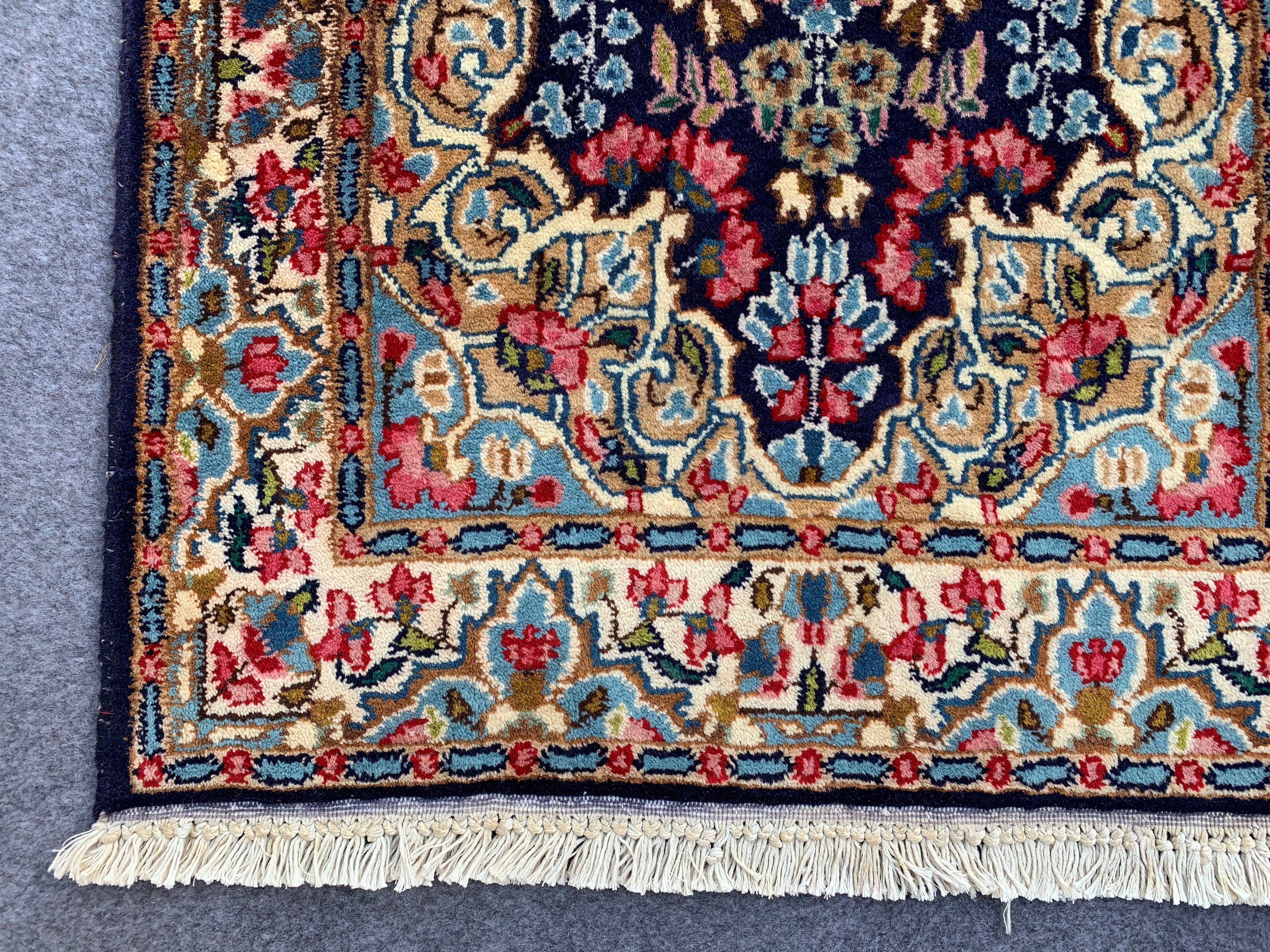 Authentic Vintage Karastan Kirman Hand Knotted Fine Wool Runner / Rug