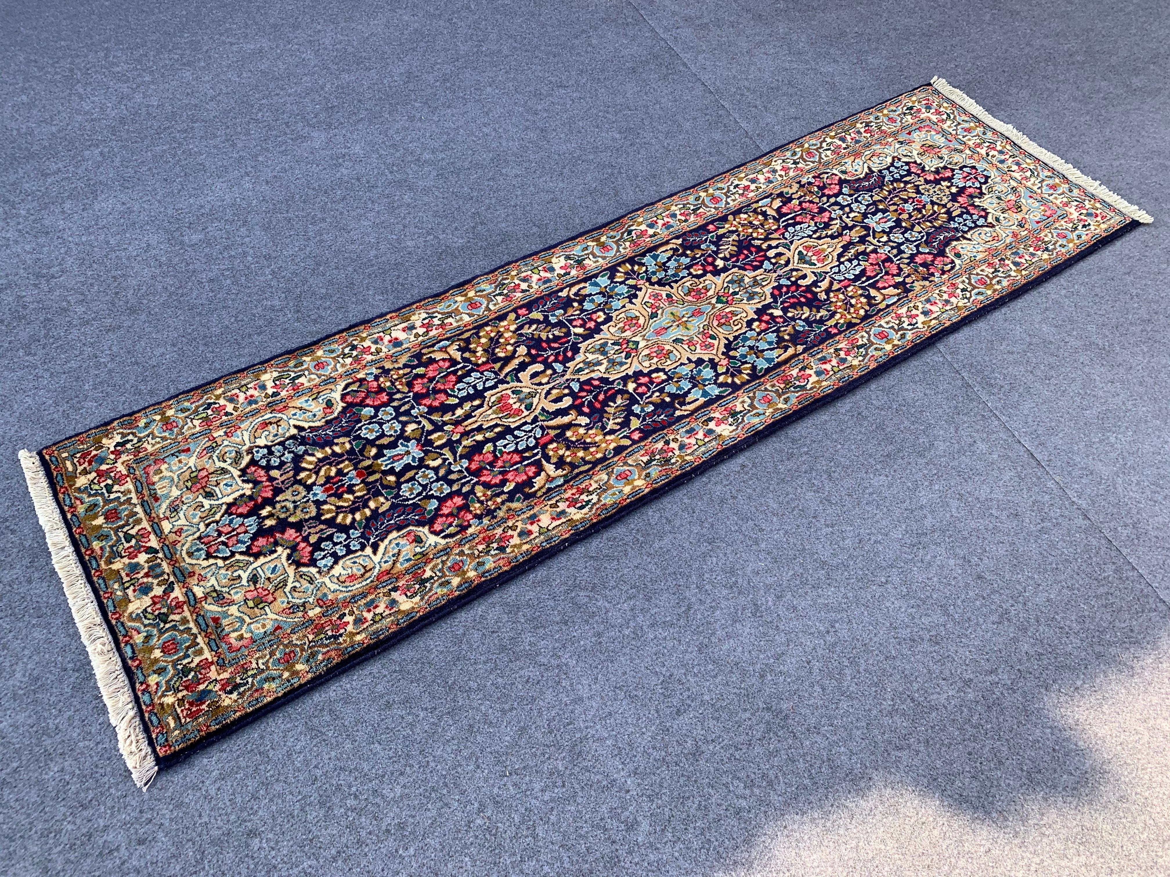 Authentic Vintage Karastan Kirman Hand Knotted Fine Wool Runner / Rug