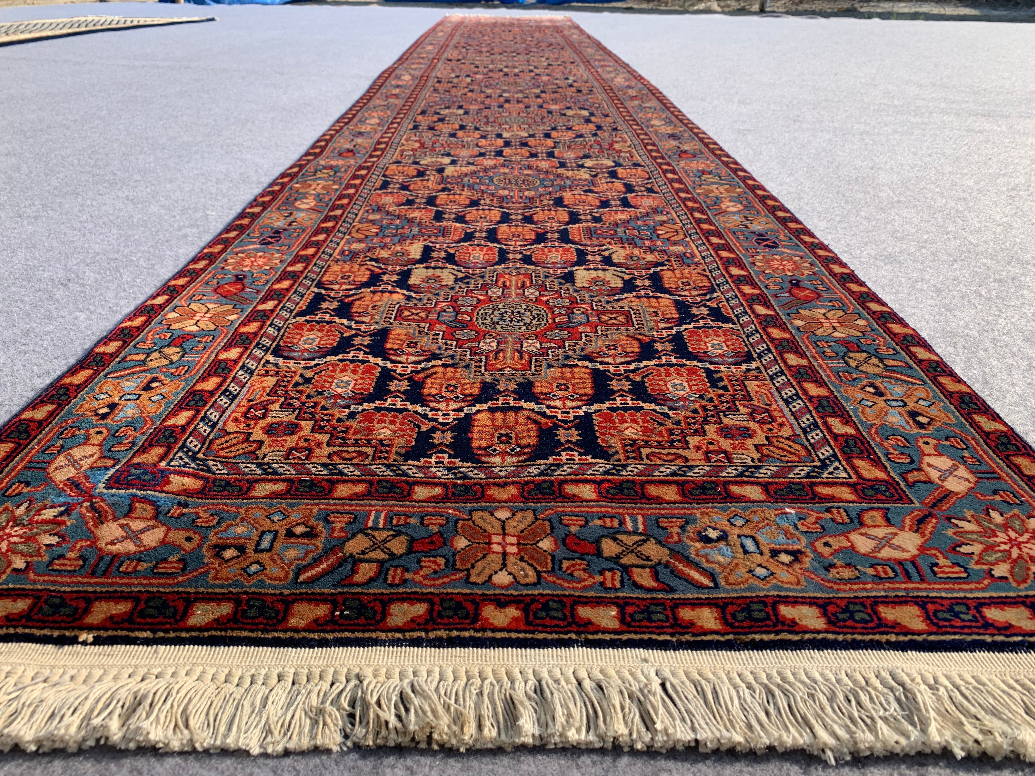 16.8' x 2.6' Spectacular Authentic Persian Yamoud Tribal Hand Knotted Fine Wool Runner / Rug BR737
