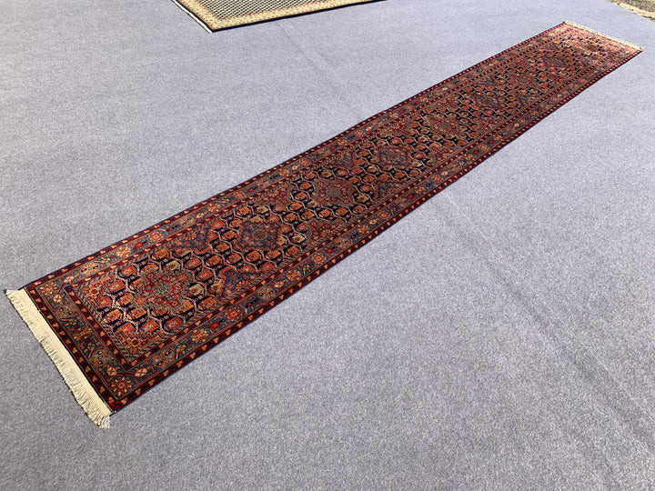 16.8' x 2.6' Spectacular Authentic Persian Yamoud Tribal Hand Knotted Fine Wool Runner / Rug BR737