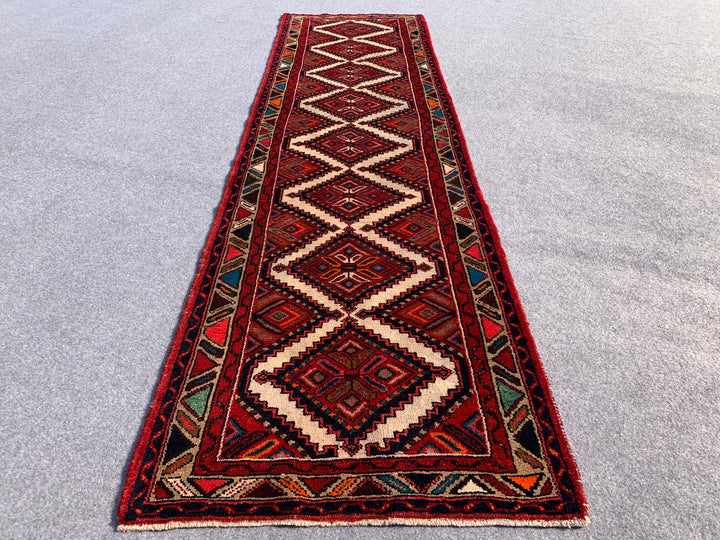 9.7' x 2.7' Ft. Authentic Persian Hamadan Ecbatana Hand Knotted Fine Wool Runner / Rug BR741