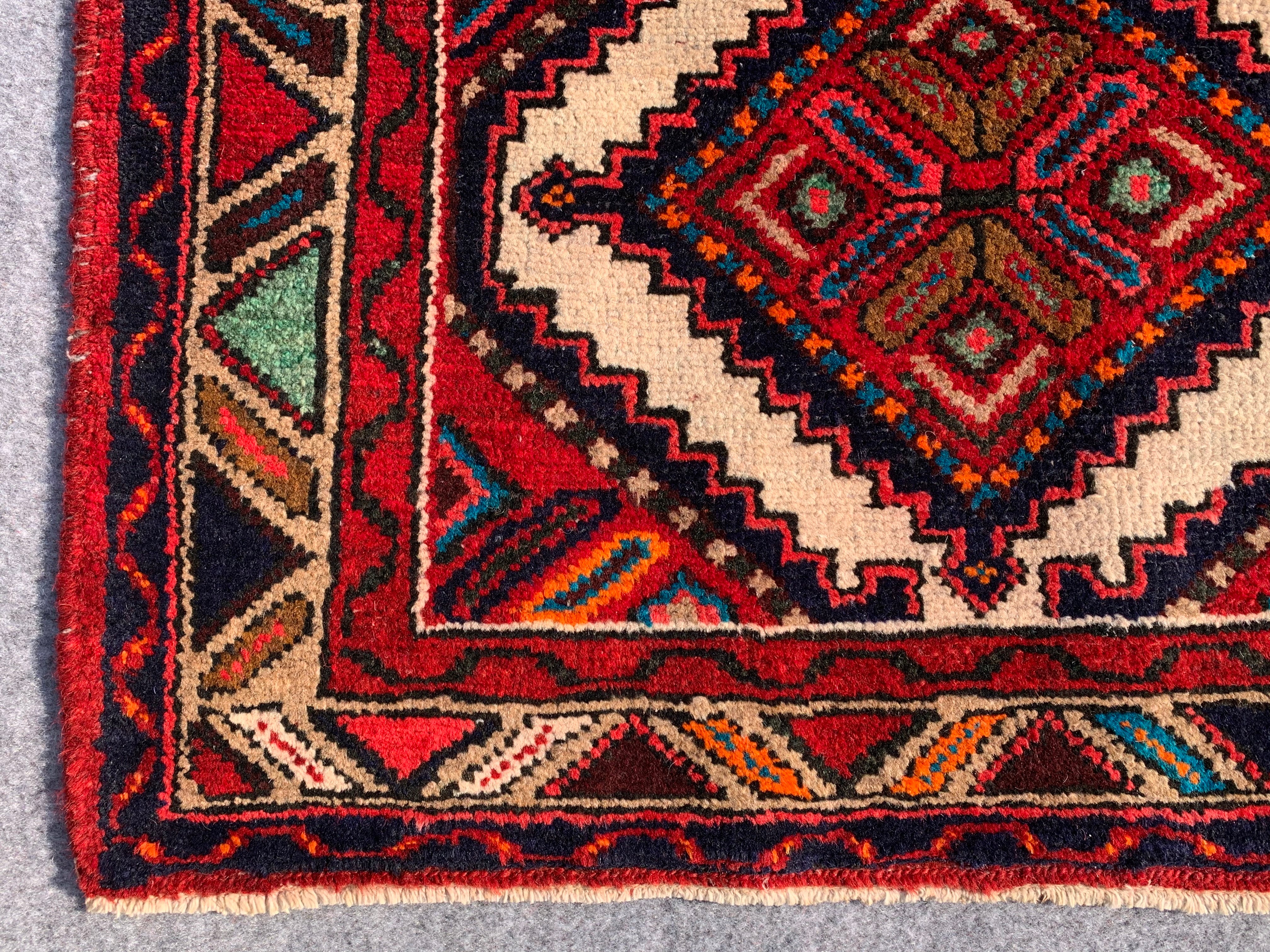 9.7' x 2.7' Ft. Authentic Persian Hamadan Ecbatana Hand Knotted Fine Wool Runner / Rug BR741