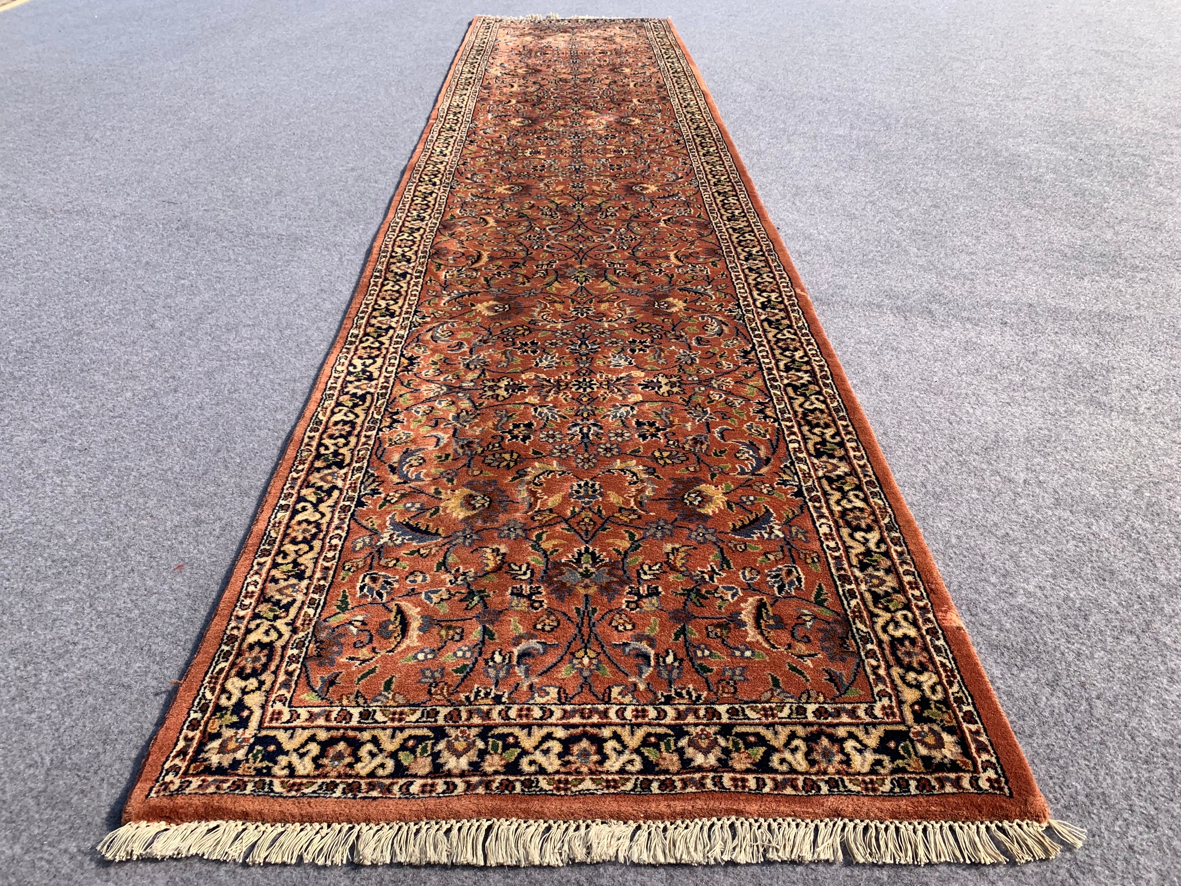 11.2' x 2.6' Ft. Authentic Persian Tabriz Hand Knotted Fine Wool Runner / Rug BR747