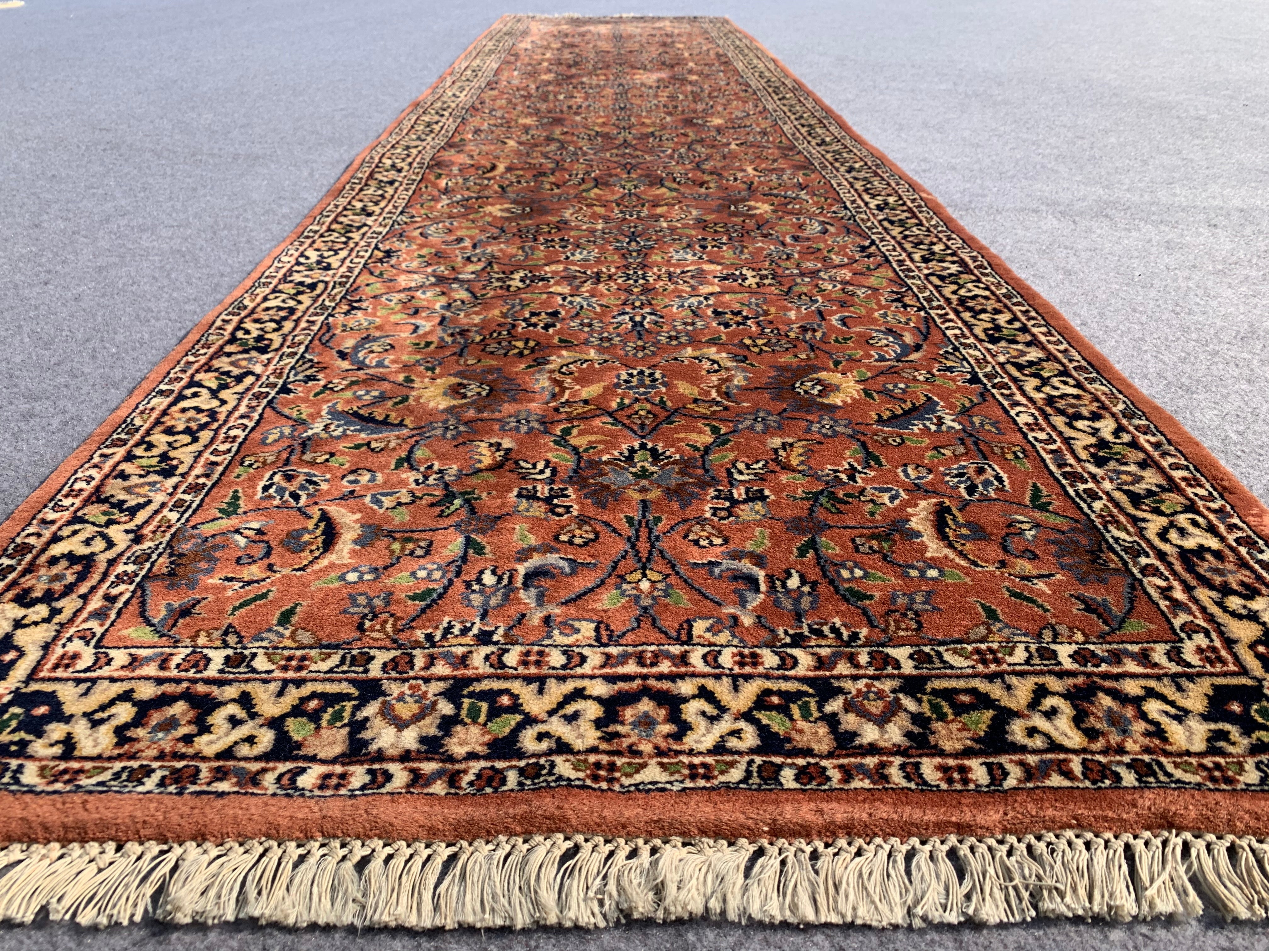 11.2' x 2.6' Ft. Authentic Persian Tabriz Hand Knotted Fine Wool Runner / Rug BR747