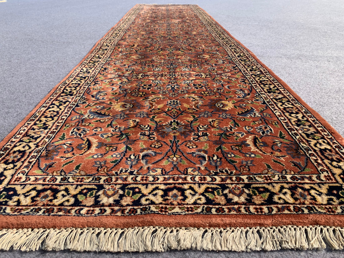 11.2' x 2.6' Ft. Authentic Persian Tabriz Hand Knotted Fine Wool Runner / Rug BR747