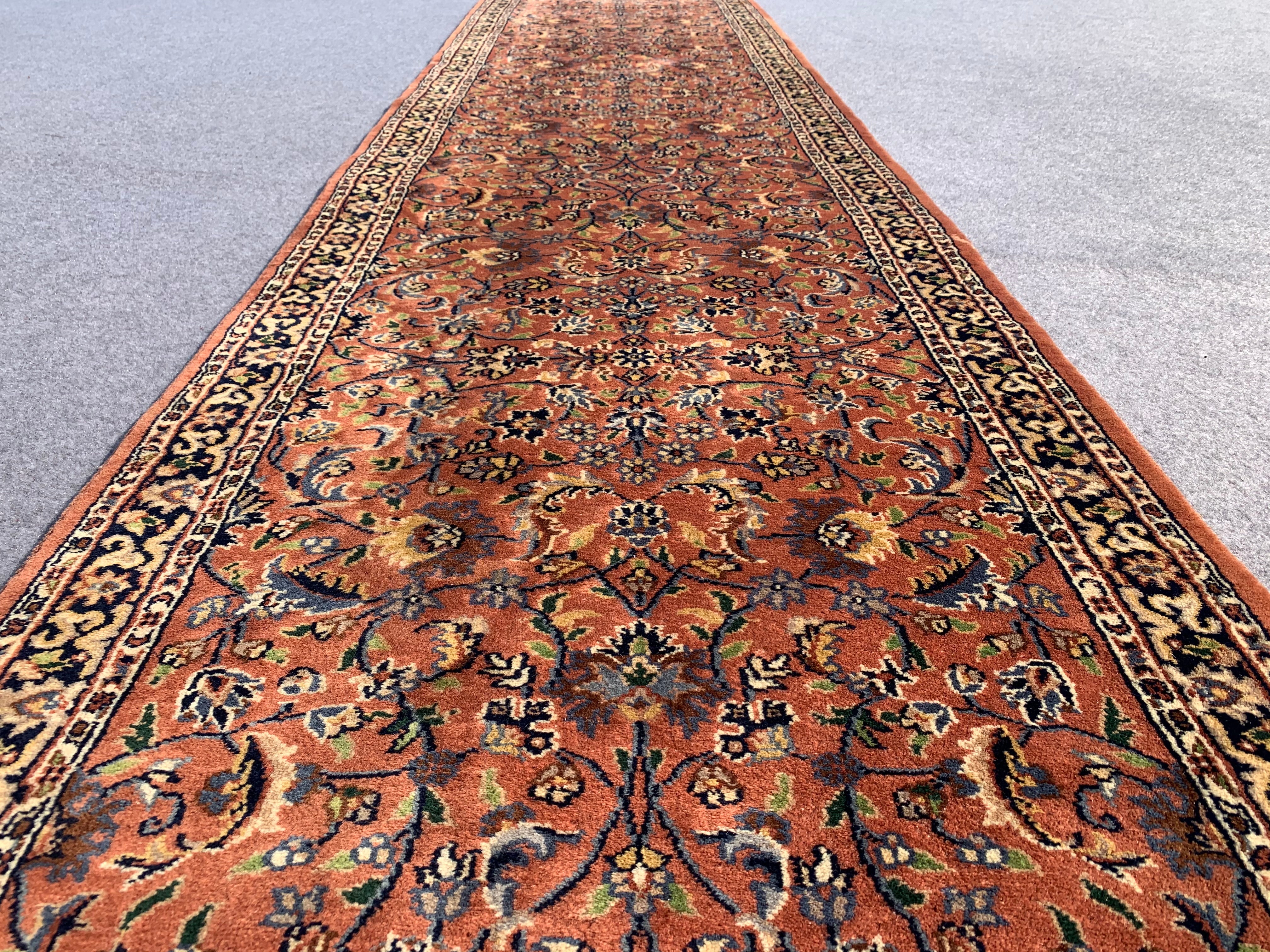 11.2' x 2.6' Ft. Authentic Persian Tabriz Hand Knotted Fine Wool Runner / Rug BR747