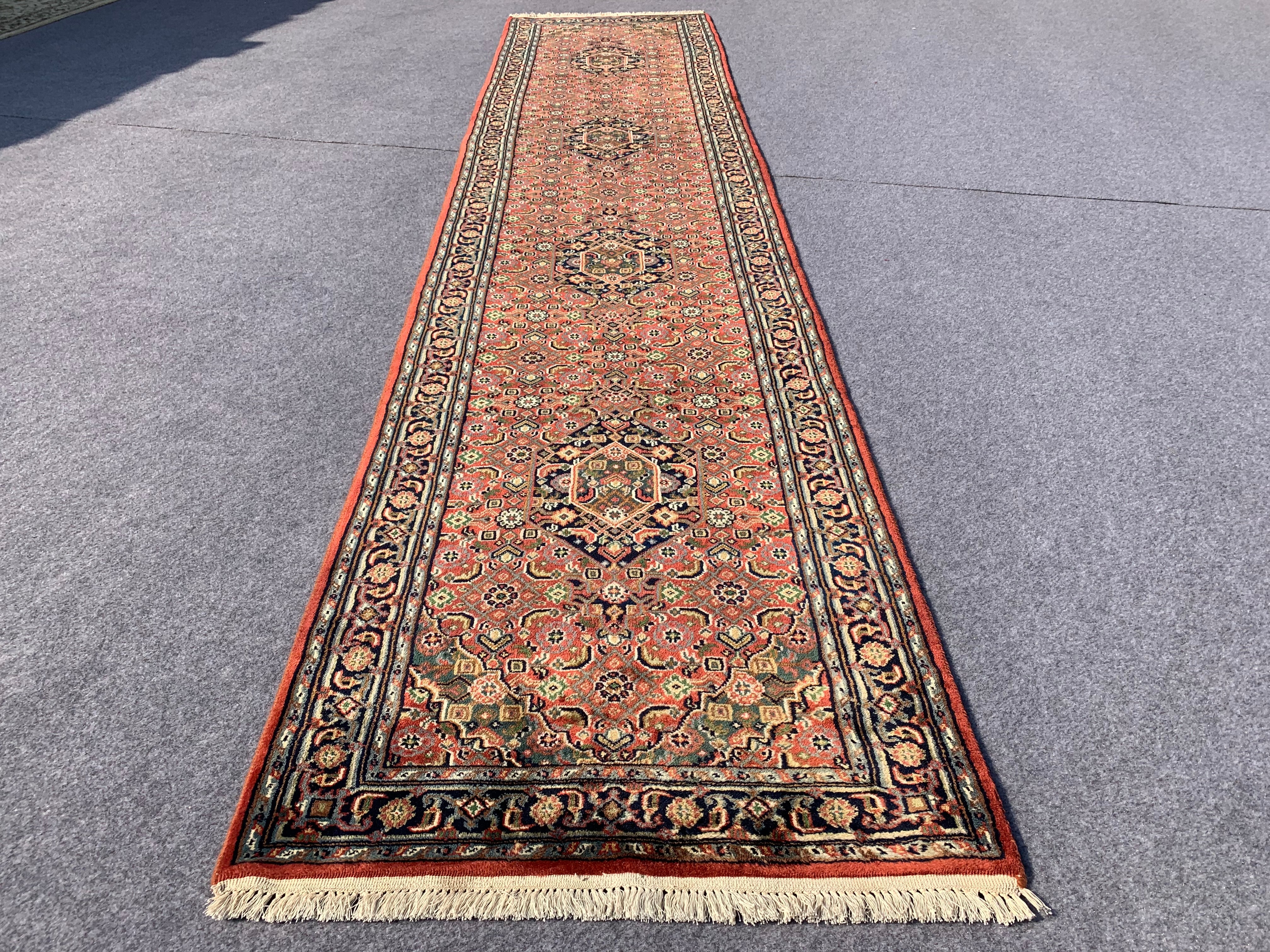 12.7' x 2.8' Ft. Authentic Persian Tabriz Hand Knotted Fine Wool Runner / Rug BR749