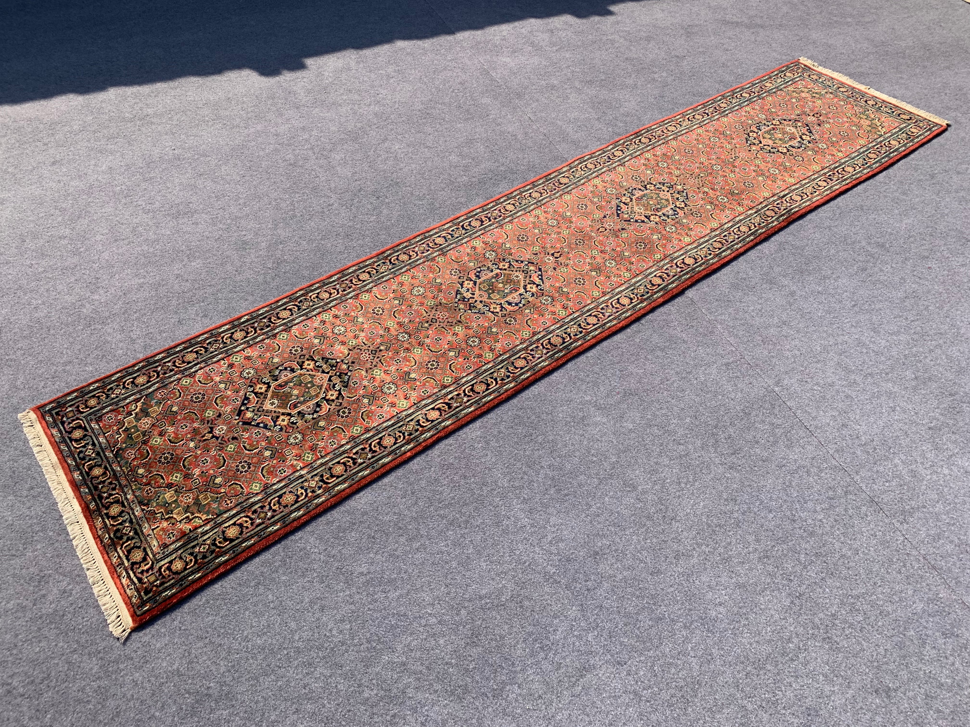 12.7' x 2.8' Ft. Authentic Persian Tabriz Hand Knotted Fine Wool Runner / Rug BR749