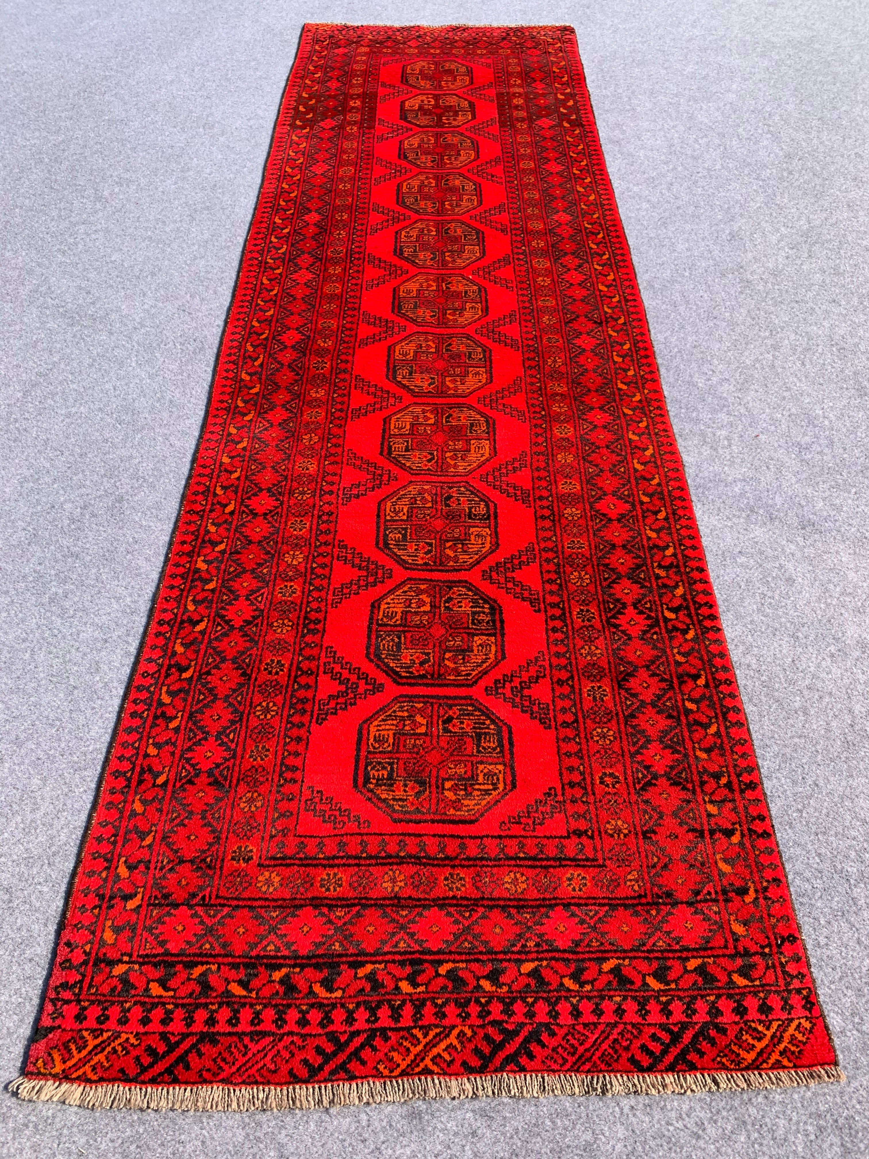 Authentic Vintage Dolatabad Hand Knotted Fine Wool Runner / Rug