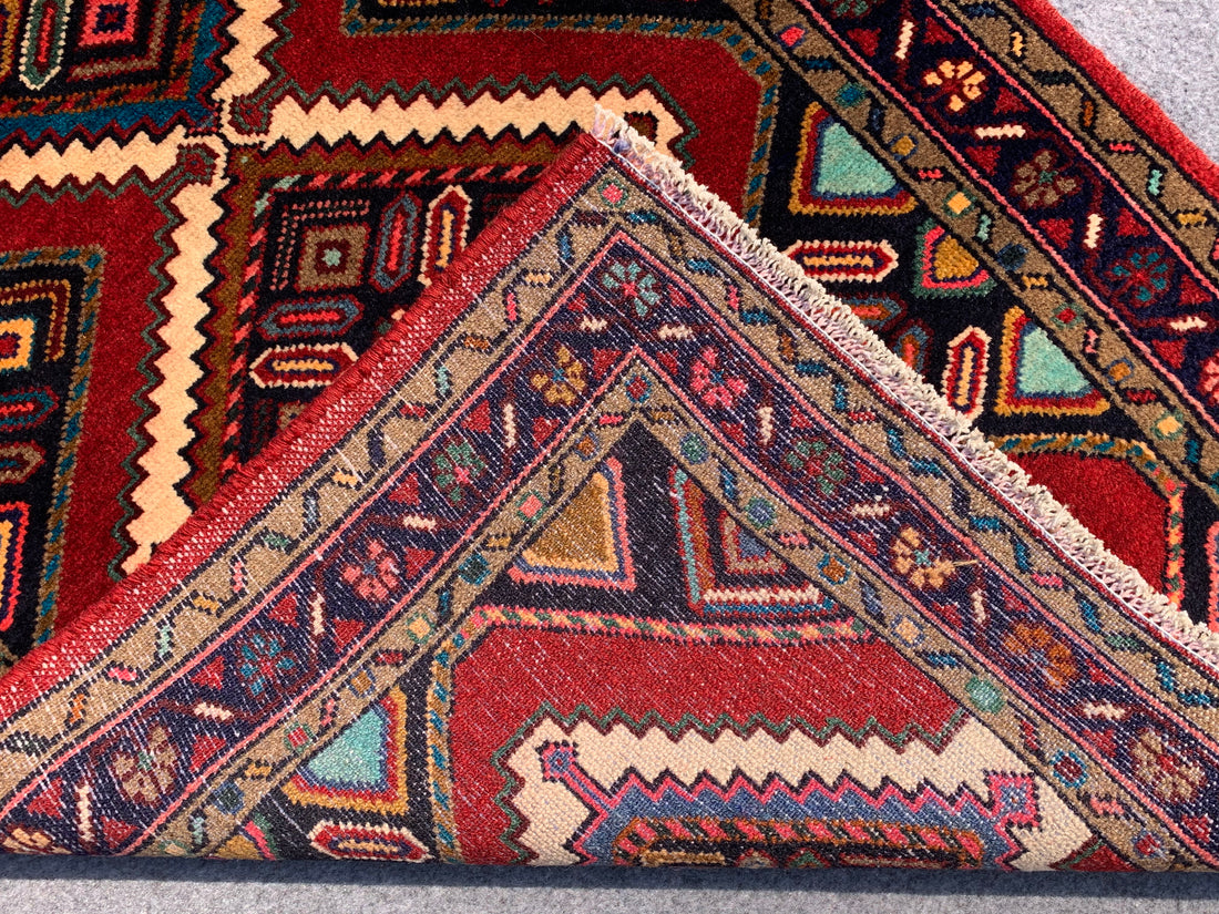 6.1' x 2.9' Authentic Vintage Bakhtiar Hand Knotted Fine Wool Runner / Rug BR757