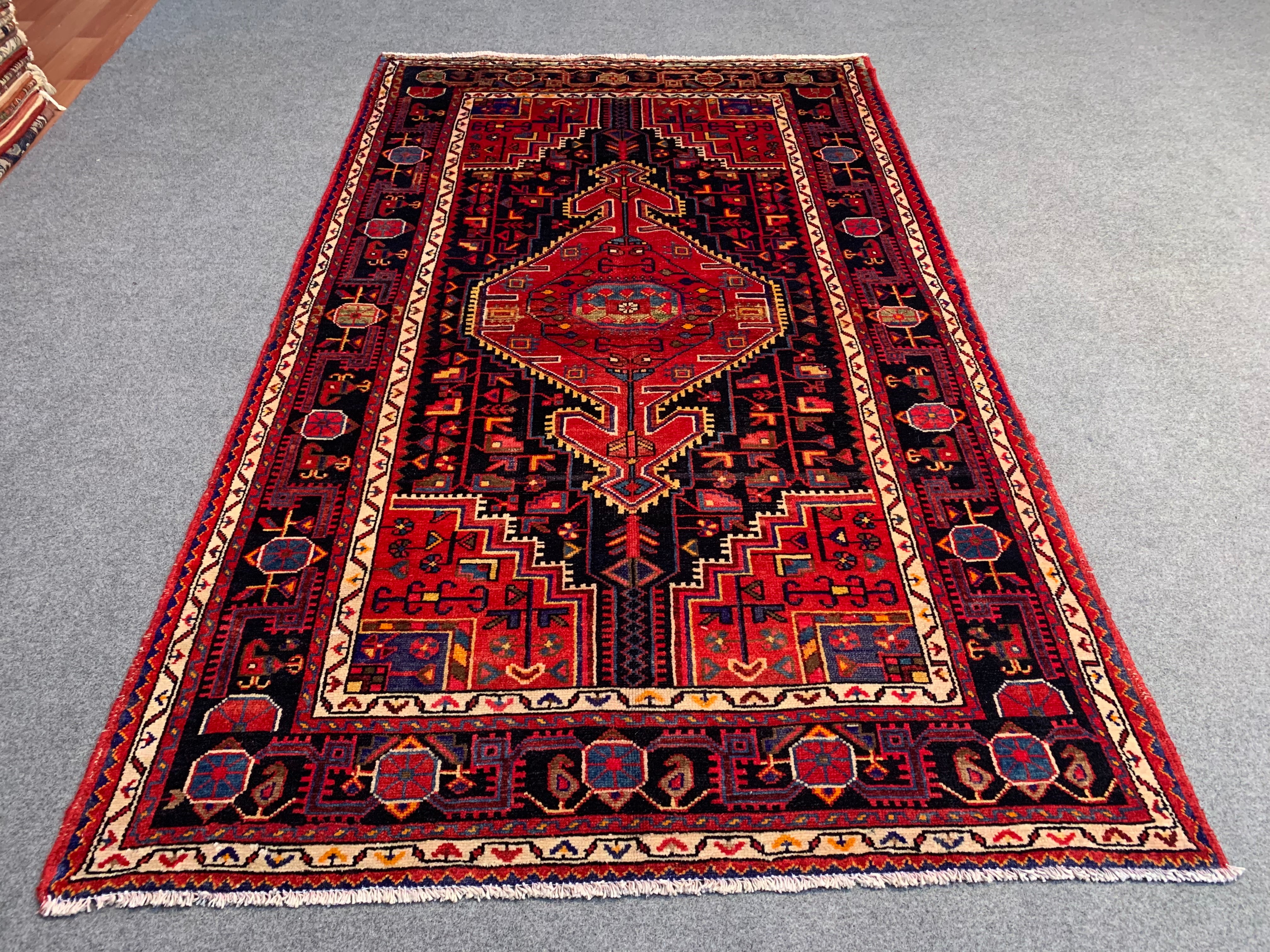 8' x 5' Ft. Authentic Persian Hamadan Ecbatana Hand Knotted Finest Wool Area Rug BR75