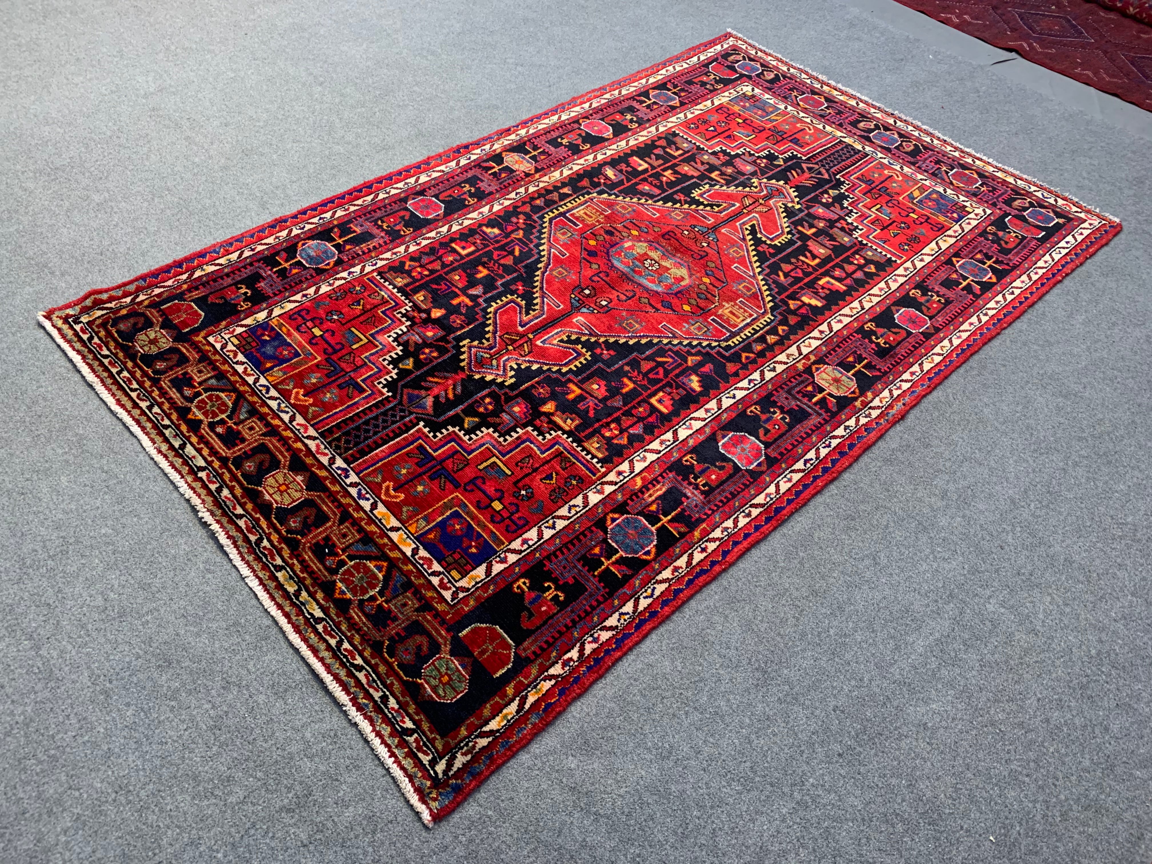 8' x 5' Ft. Authentic Persian Hamadan Ecbatana Hand Knotted Finest Wool Area Rug BR75