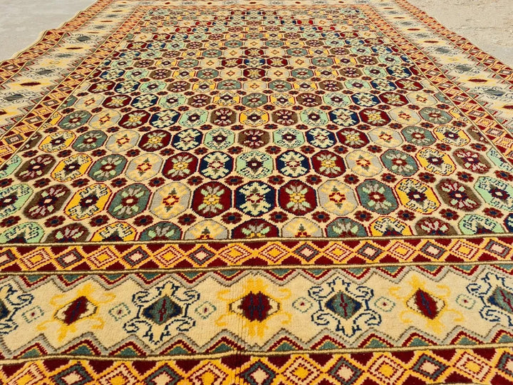 6.6' x 4.1' Ft Spectacular Hand Knotted Afghan Veg. Dyed Fine Maranous Wool Area Rug - BR920