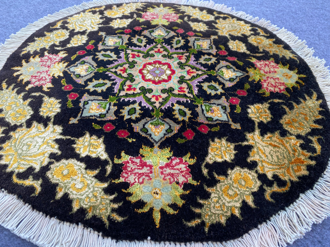 1.8' Round Authentic Persian Hand Knotted Kirman Round Area Rug BR975