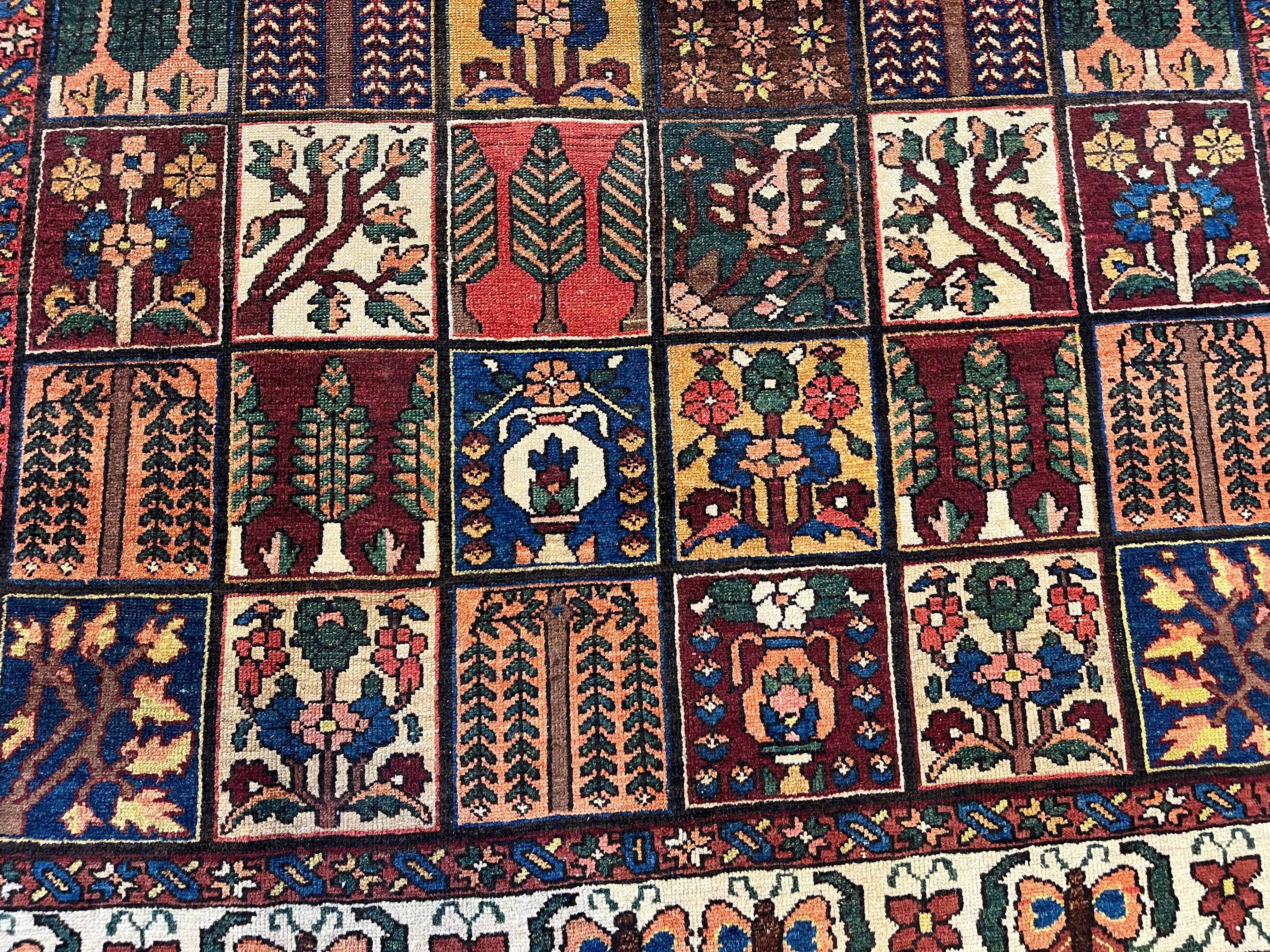 10' x 6' Ft. Authentic Vintage Persian Bakhtiari Kheshti Hand Knotted Wool Area Rug - BR3136