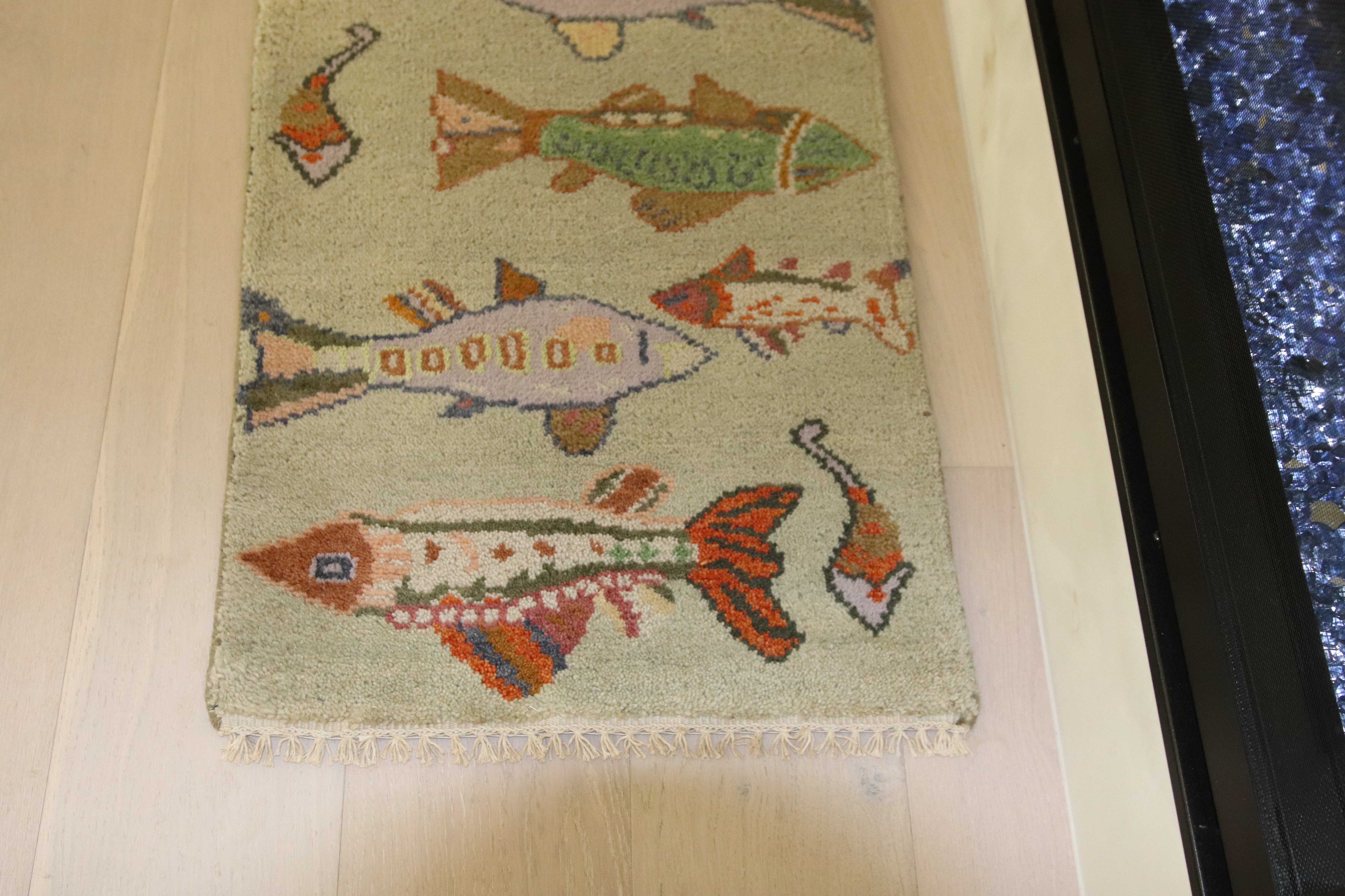 2’ x 3' Ft. Contemporary Fish / Sea Design Turkish Oushak Bohemian Hand Knotted Wool Area Rug - BR2612
