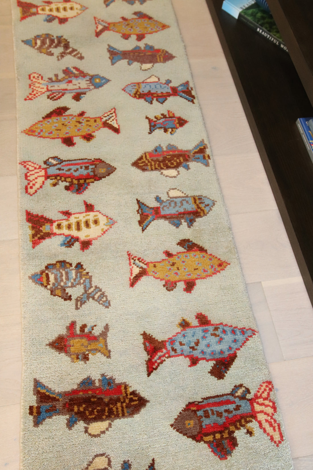 2’ x 8' Ft. Fun Colorful Fish /Sea Design Turkish Oushak Bohemian Handmade Wool Runner / Rug BR2624