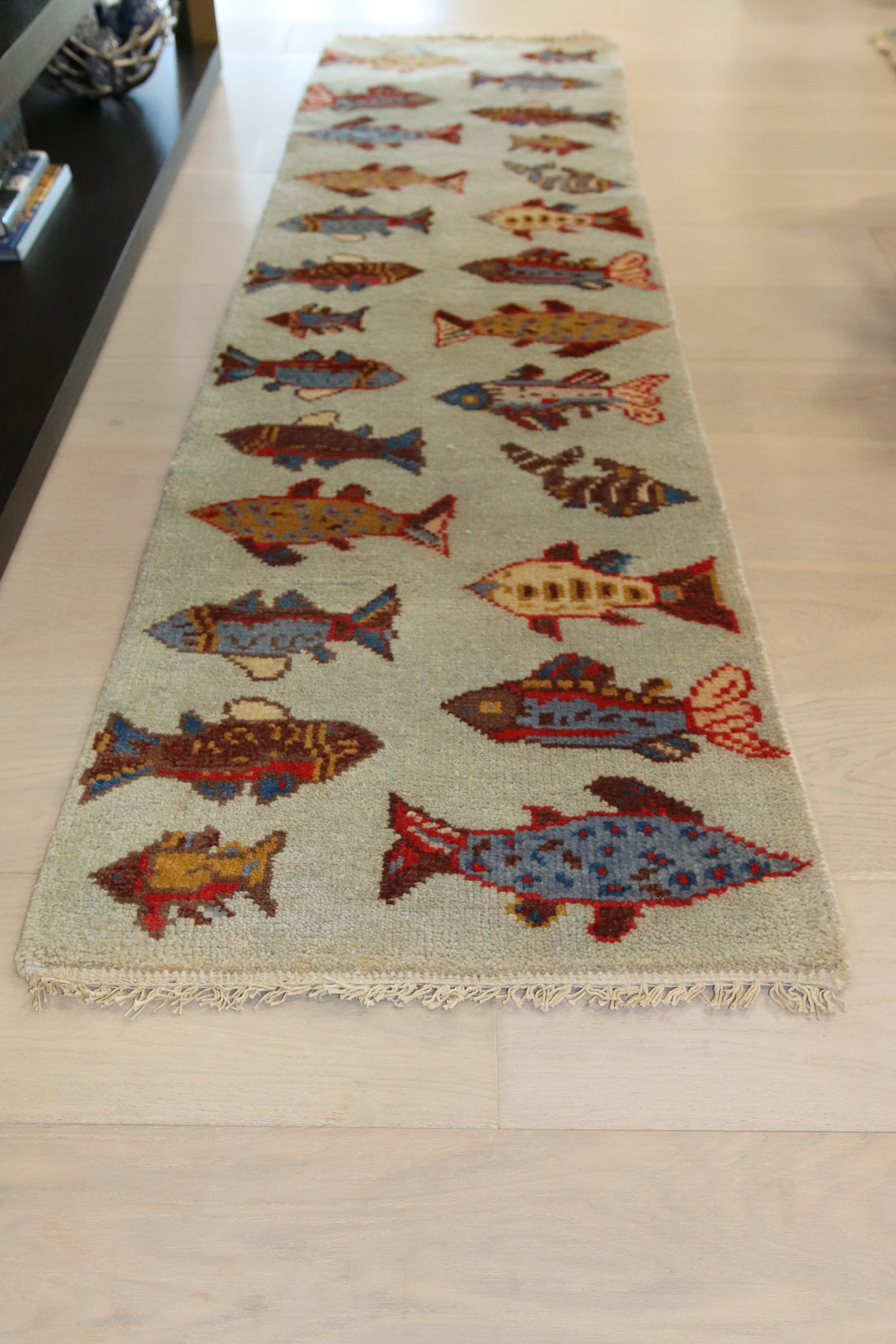 2’ x 8' Ft. Fun Colorful Fish /Sea Design Turkish Oushak Bohemian Handmade Wool Runner / Rug BR2624
