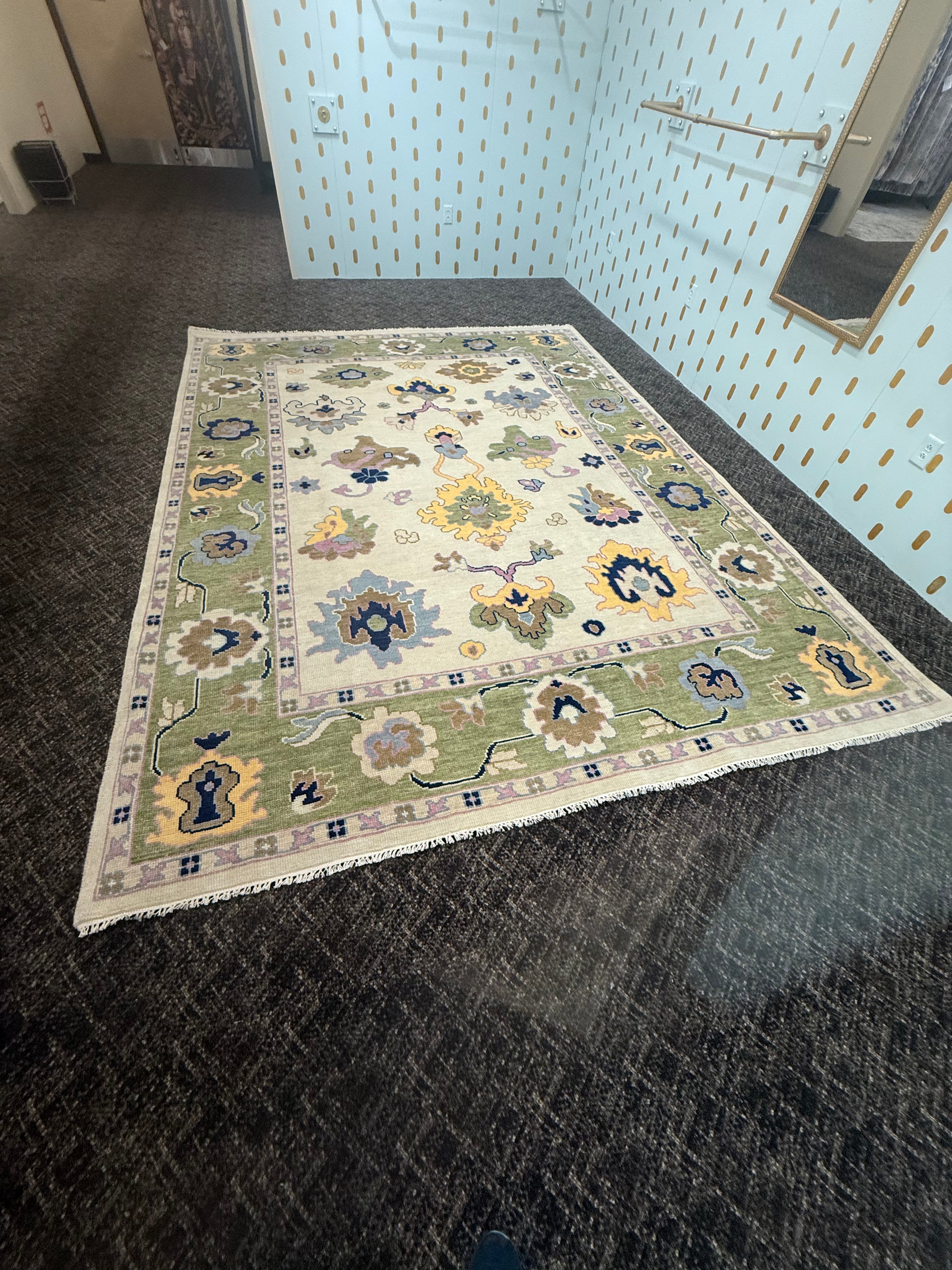 9’ x 12’ Ft. Turkish Bohemian Oushak Contemporary Hand Knotted Wool Area Rug - BR2162