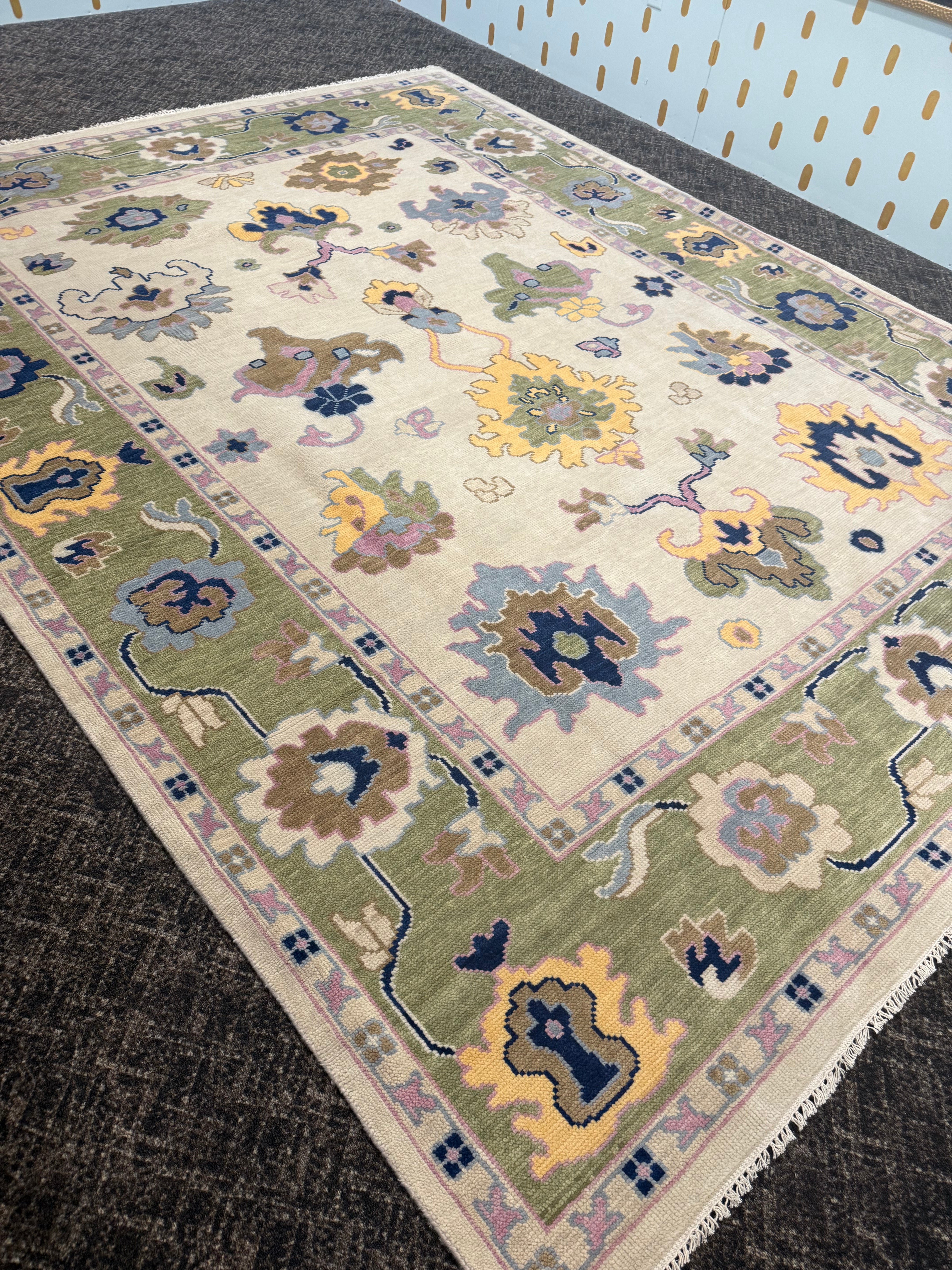 9’ x 12’ Ft. Turkish Bohemian Oushak Contemporary Hand Knotted Wool Area Rug - BR2162