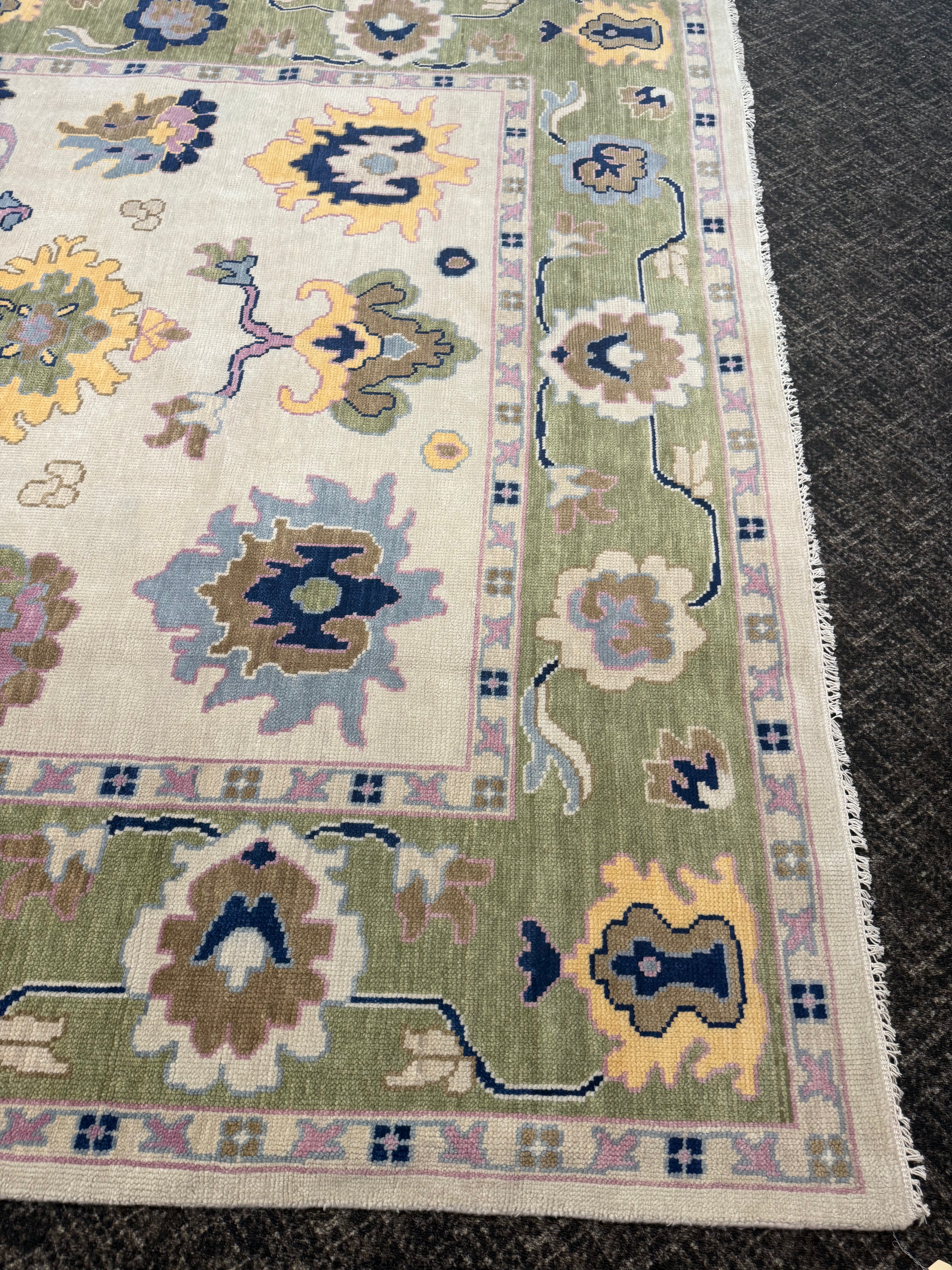 9’ x 12’ Ft. Turkish Bohemian Oushak Contemporary Hand Knotted Wool Area Rug - BR2162