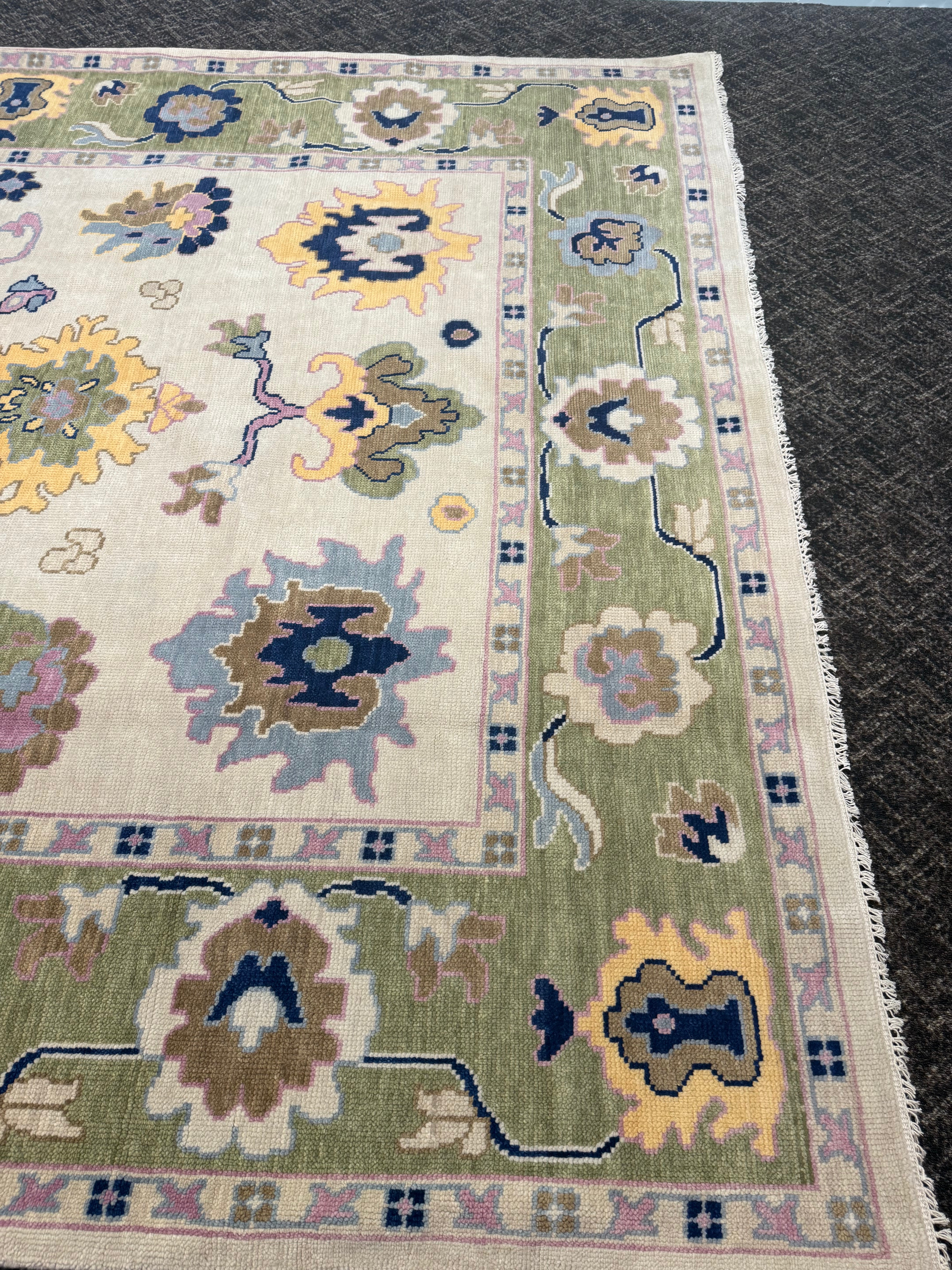 9’ x 12’ Ft. Turkish Bohemian Oushak Contemporary Hand Knotted Wool Area Rug - BR2162