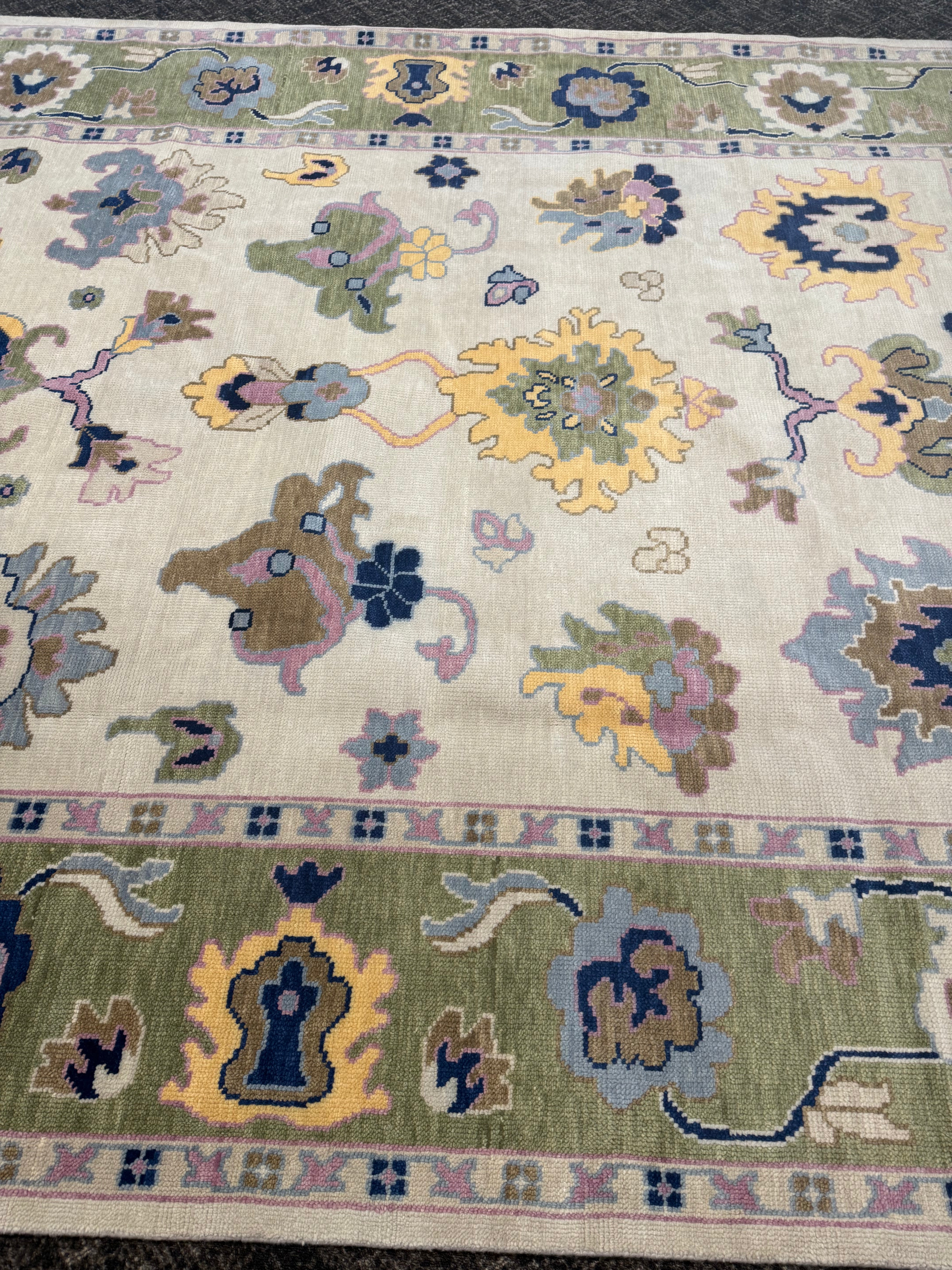 9’ x 12’ Ft. Turkish Bohemian Oushak Contemporary Hand Knotted Wool Area Rug - BR2162