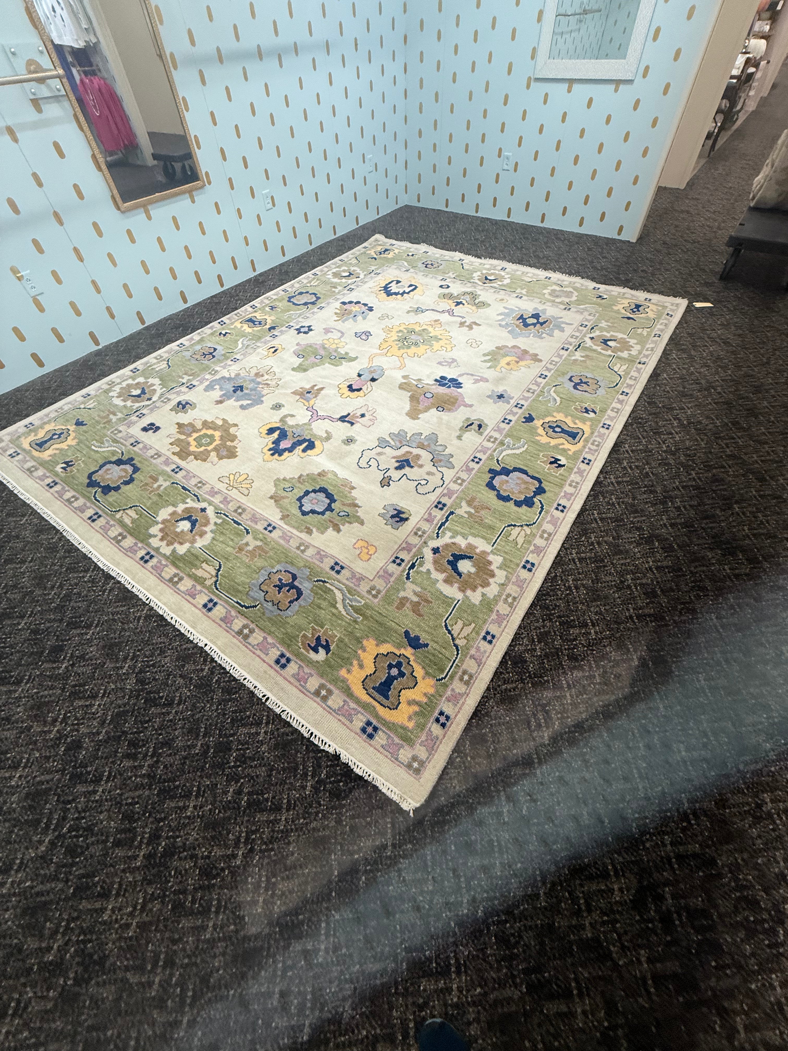 9’ x 12’ Ft. Turkish Bohemian Oushak Contemporary Hand Knotted Wool Area Rug - BR2162