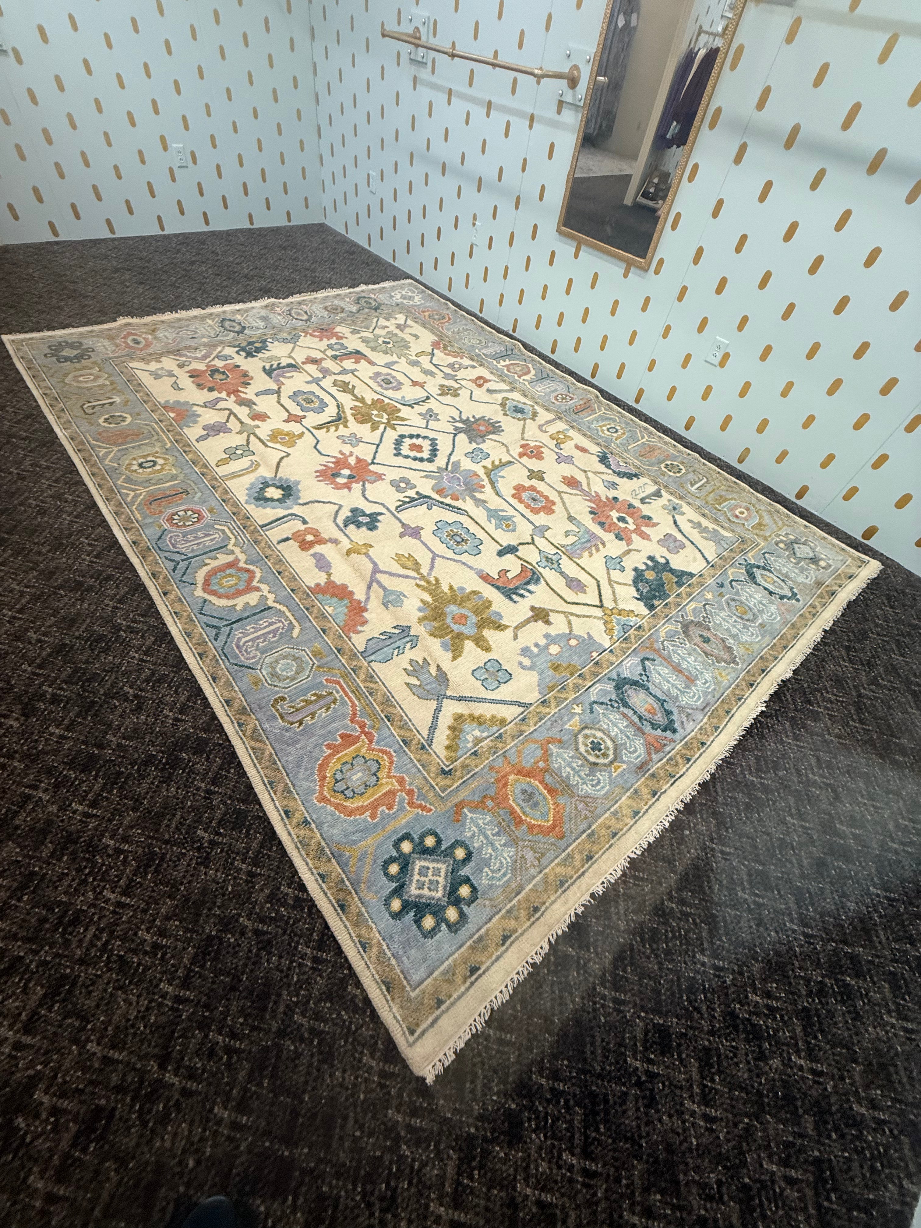 9’ x 12’ Ft. Turkish Bohemian Oushak Contemporary Hand Knotted Wool Area Rug - BR2161