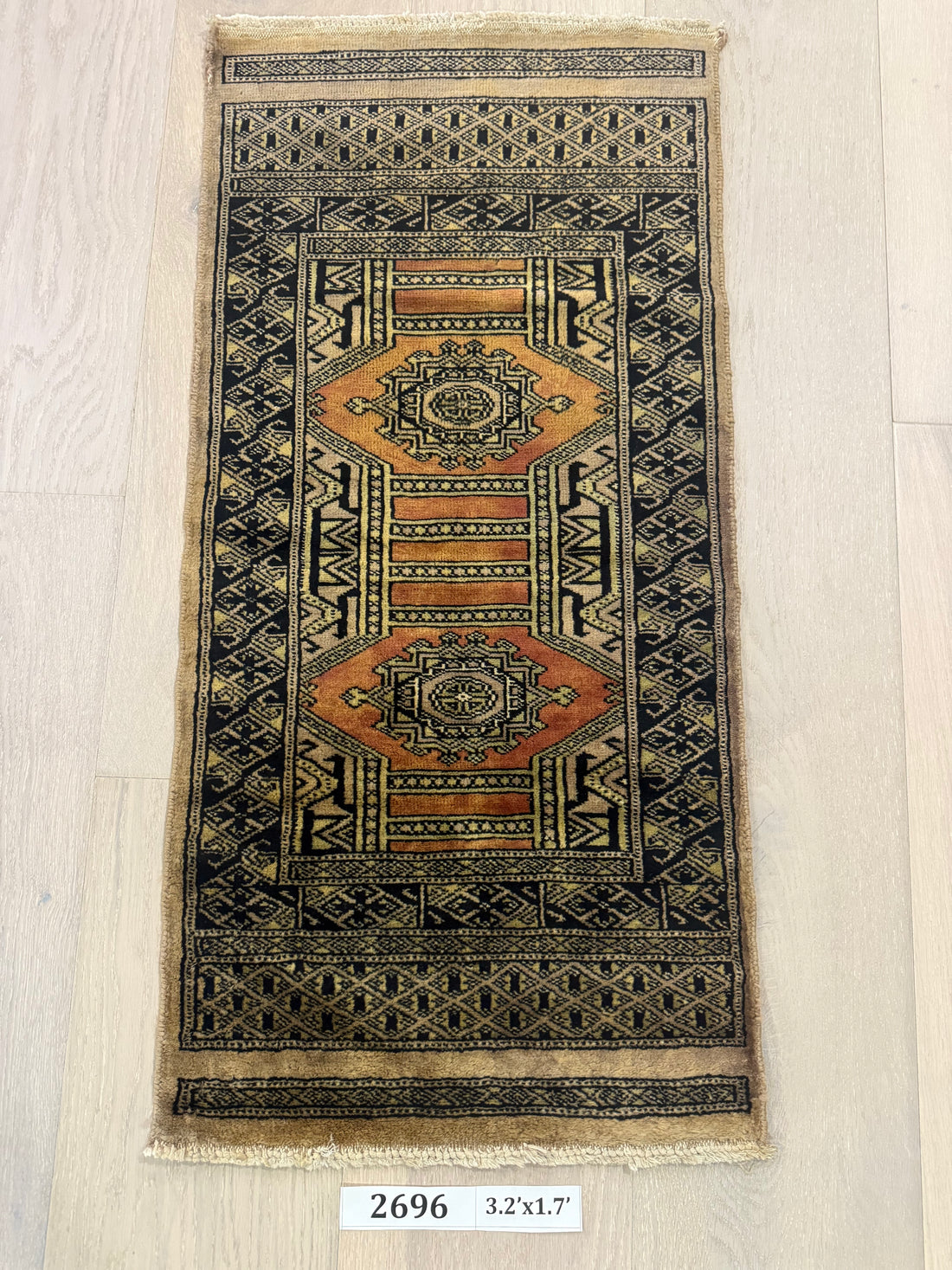 3'x2' Authentic Hand Knotted Persian Hamadan Fine Wool Area Rug - BR2696