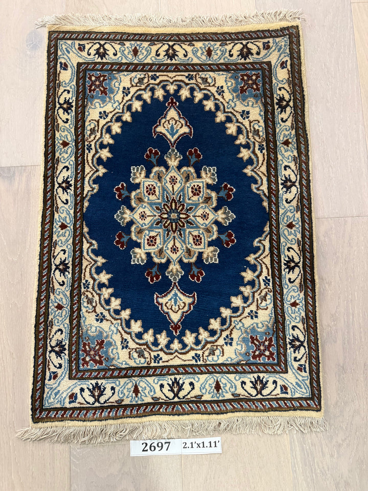 3'x2' Authentic Hand Knotted Persian Hamadan Fine Wool Area Rug - BR2697